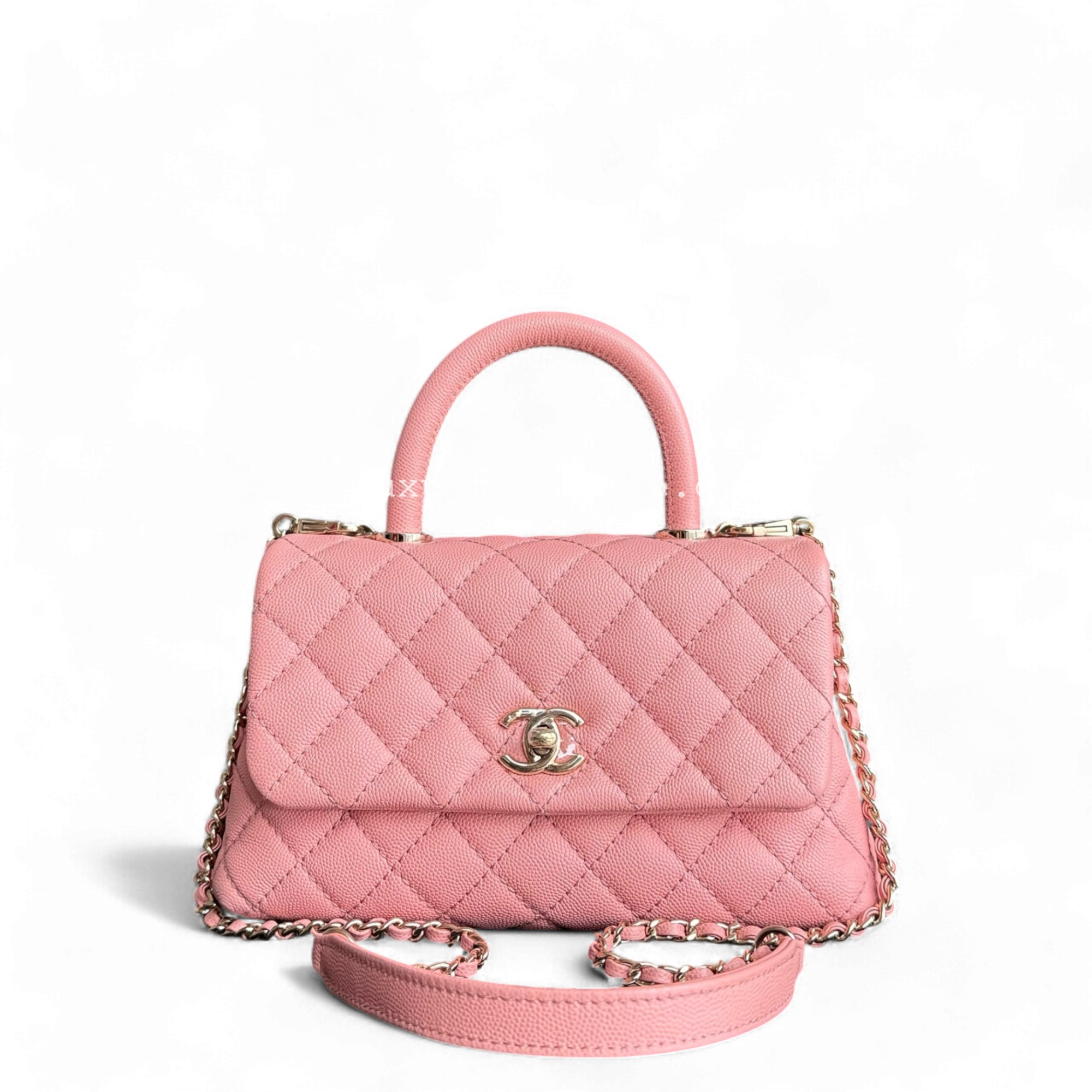 Chanel Coco Handle Small - Caviar Quilted Sakura Pink Gold Hardware Series 27