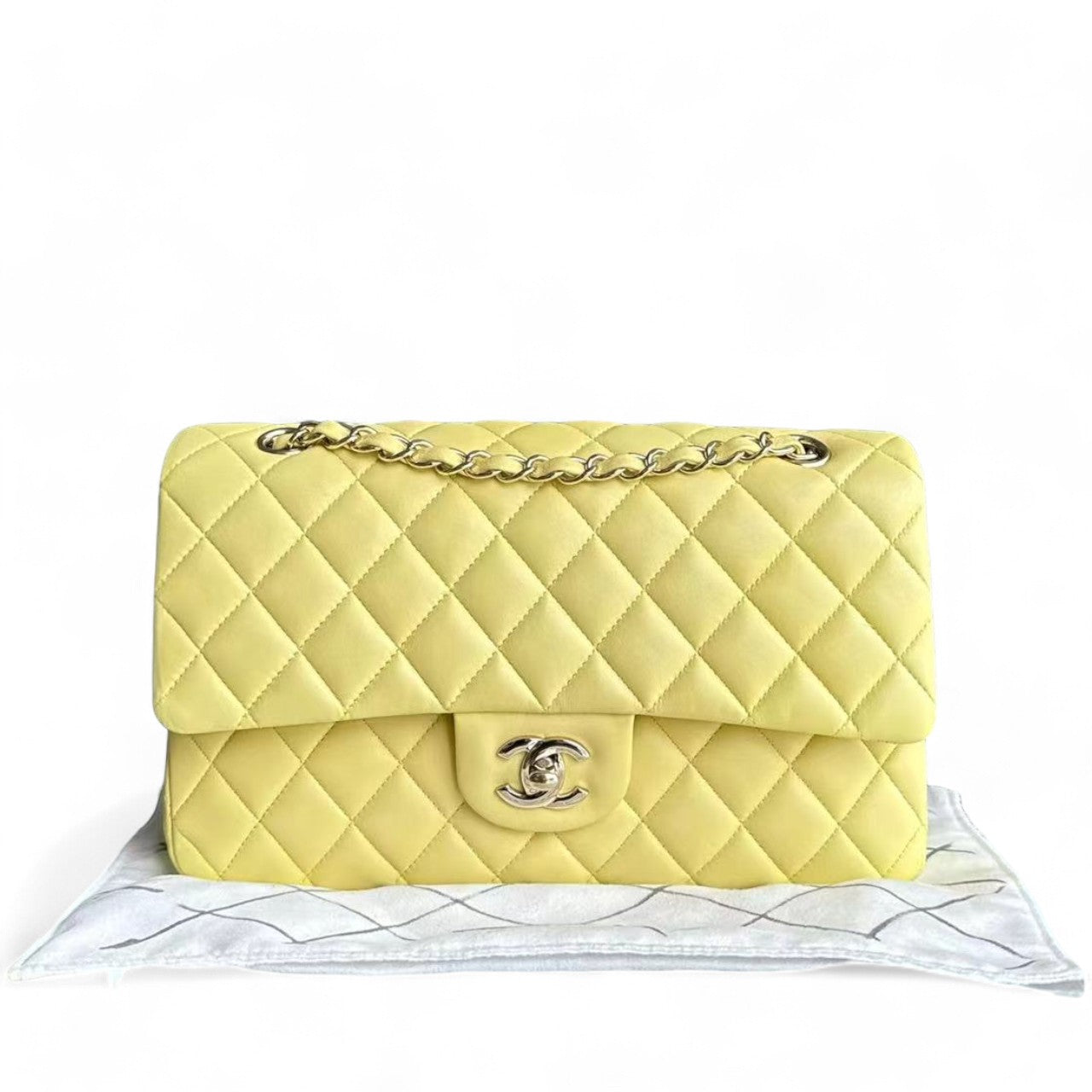 Chanel Classic Flap Medium - 25CM Quilted Lambskin Yellow Gold Hardware Series 24