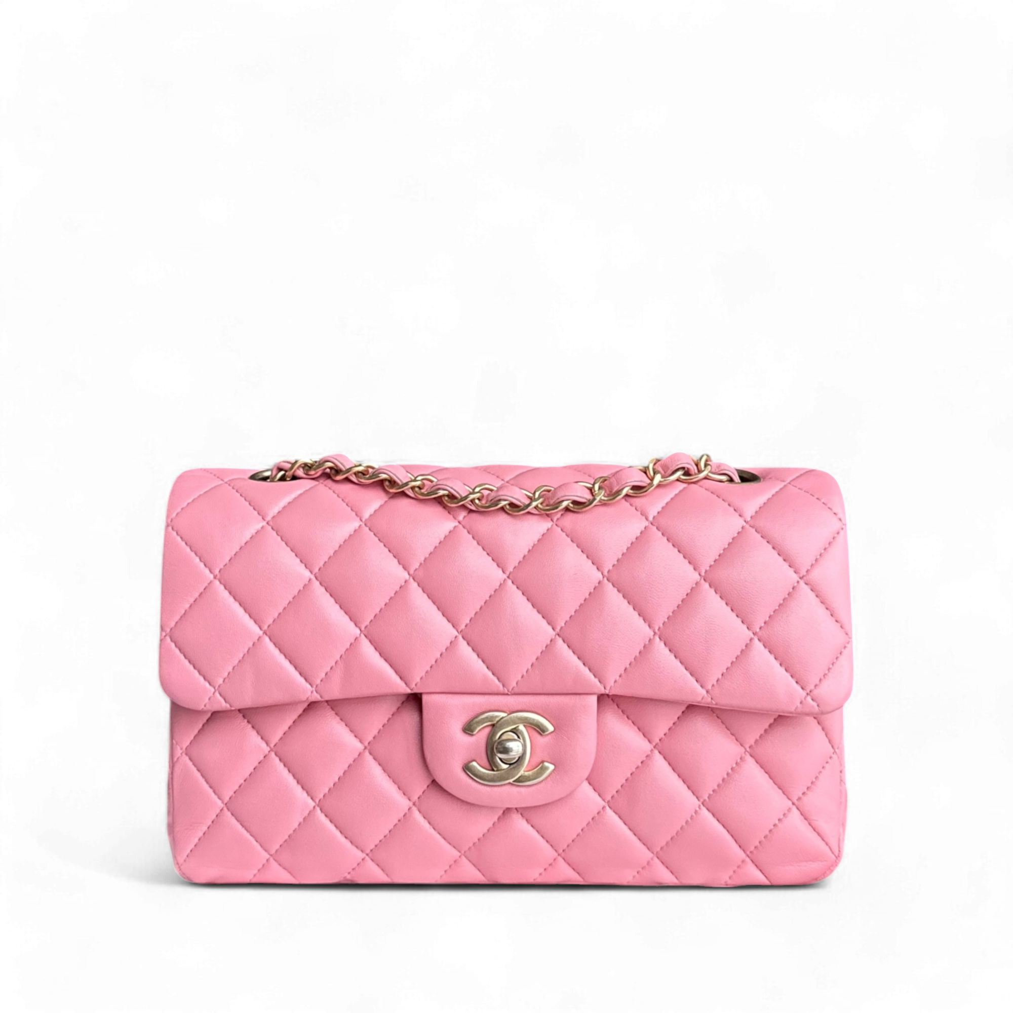 Chanel Classic Flap Small - 23CM Quilted Lambskin Light Sakura Pink Gold Hardware Series 27