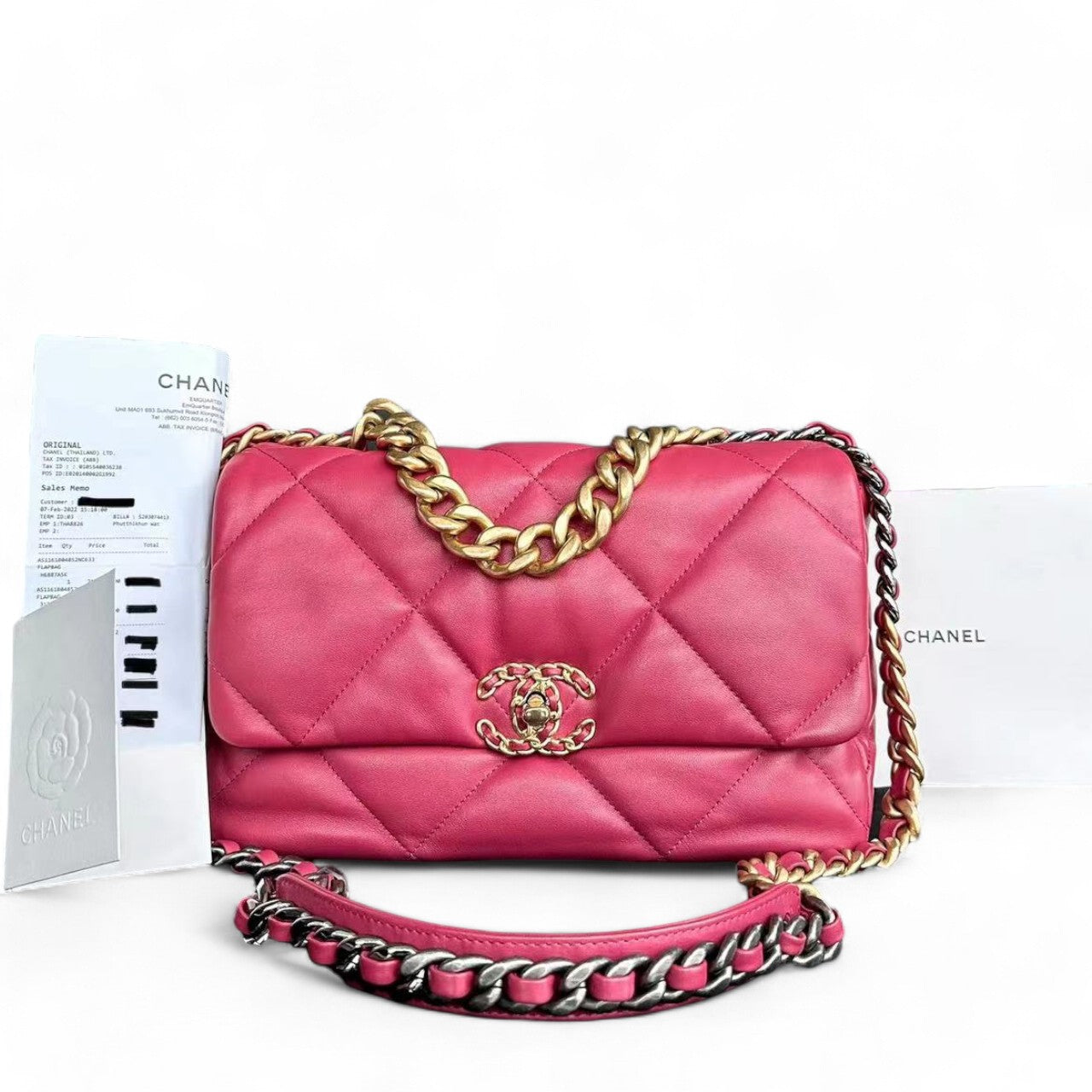 Chanel 19 Bag Medium - C19 Goatskin Hot Pink Two Tone Gold Hardware