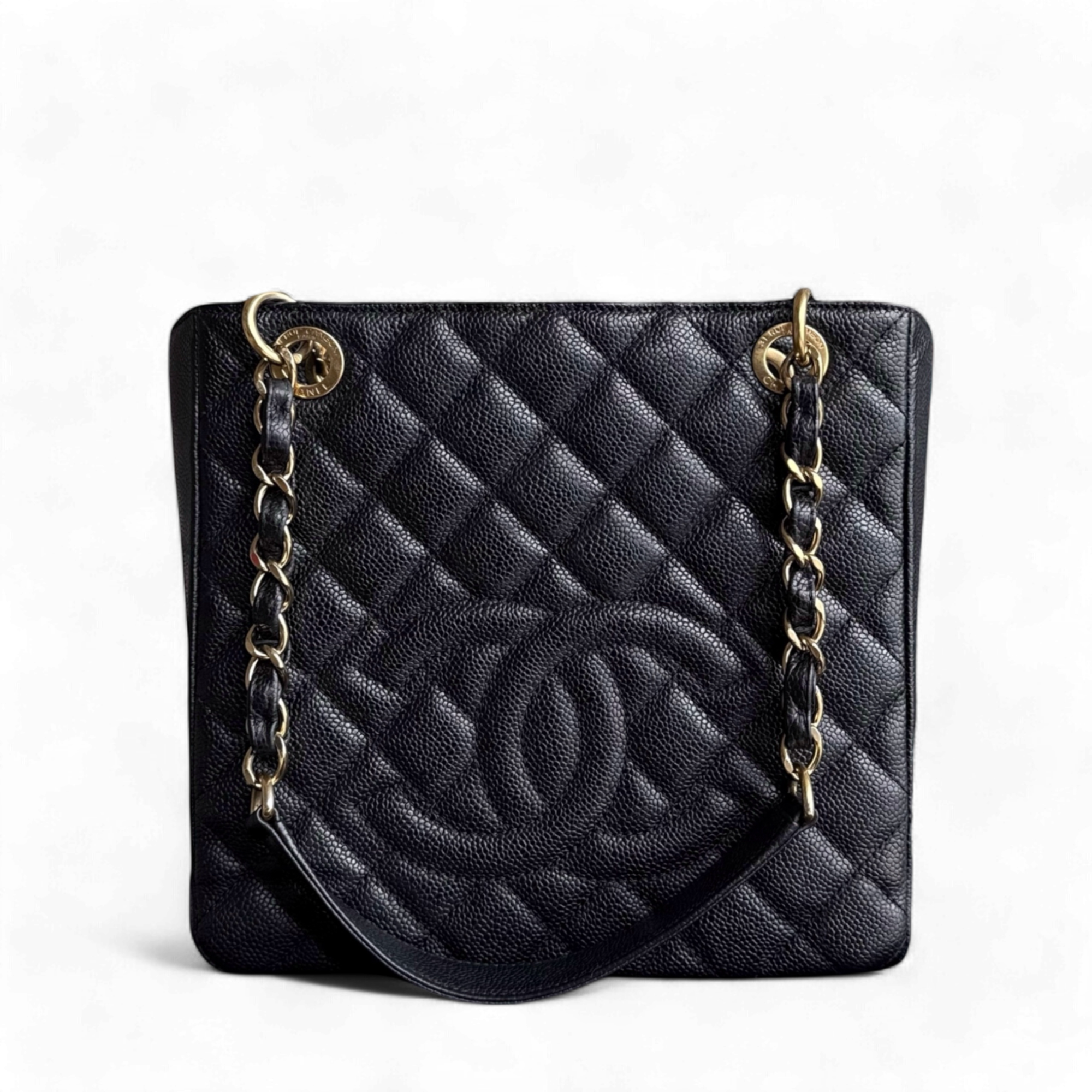 Chanel PST Petite Shopping Tote - Caviar Quilted Black Gold Hardware