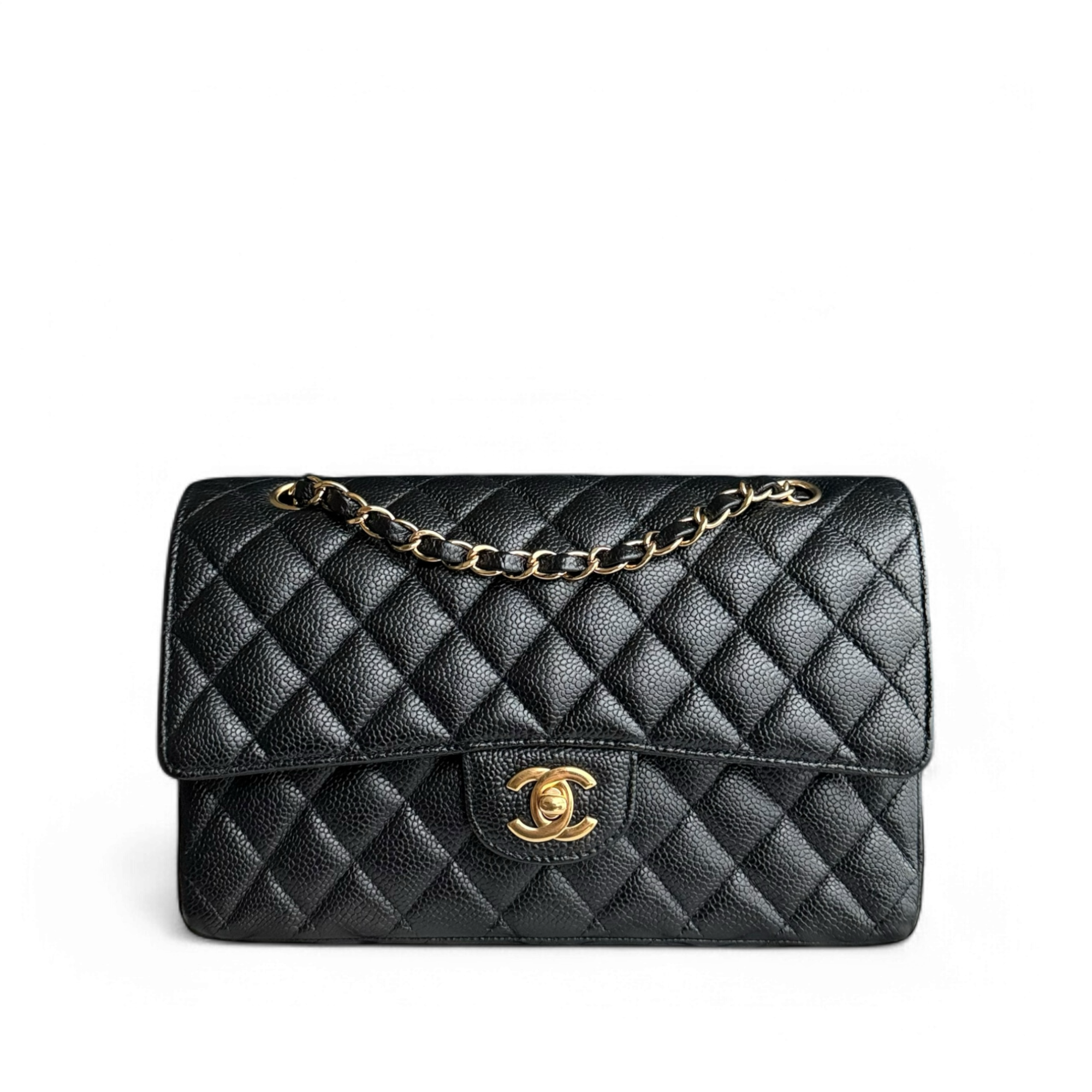 Chanel Classic Flap Medium - Caviar Quilted 25CM Black Gold Hardware Series 20