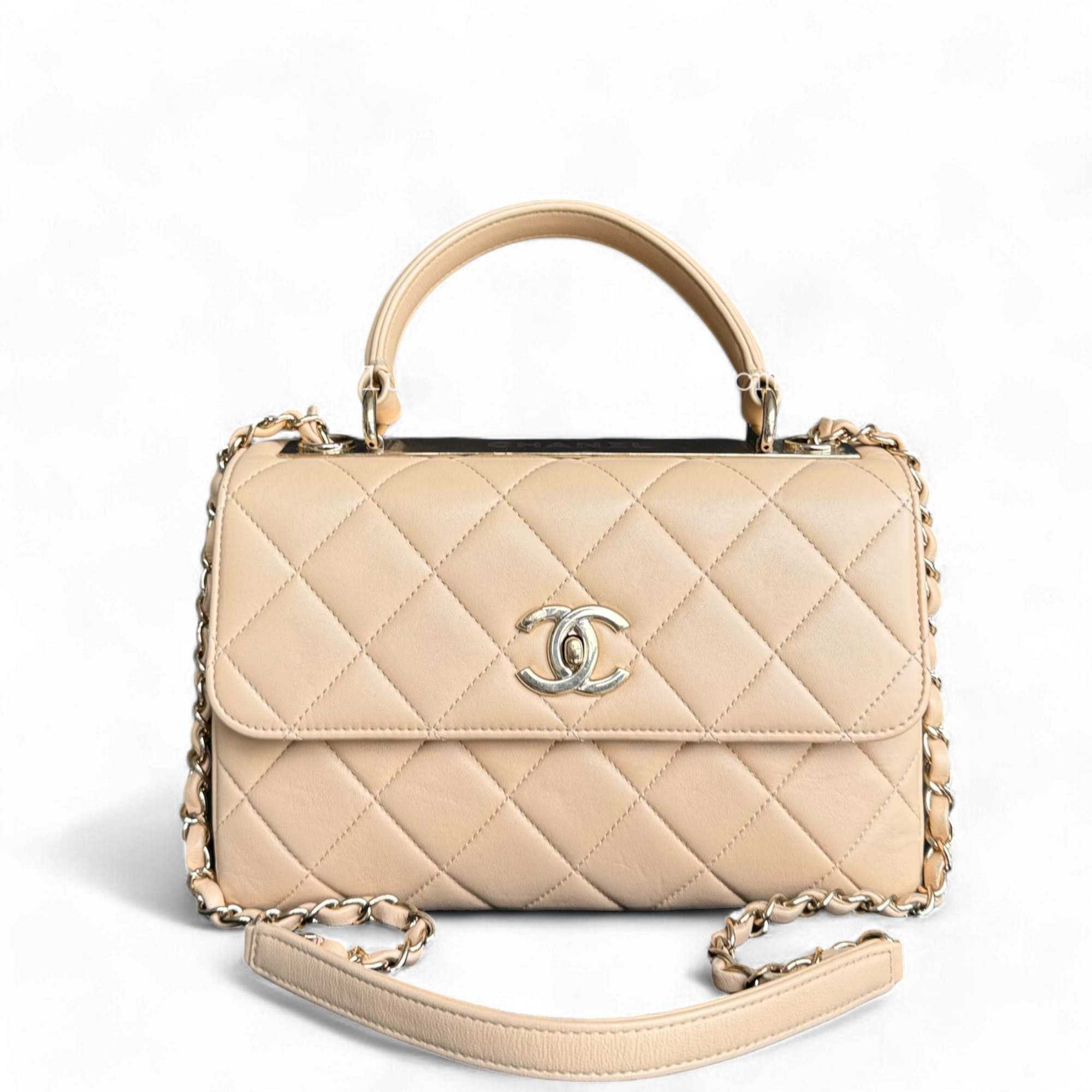 Chanel Trendy CC - Small 25CM Quilted Lambskin Beige Gold Hardware Series 26