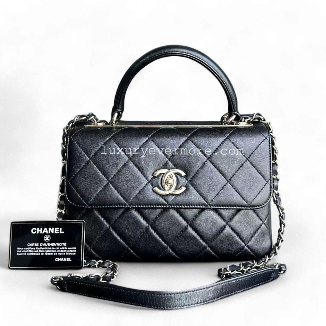 Trendy CC Small Quilted Lambskin 25CM Black Golden Hardware Series 26