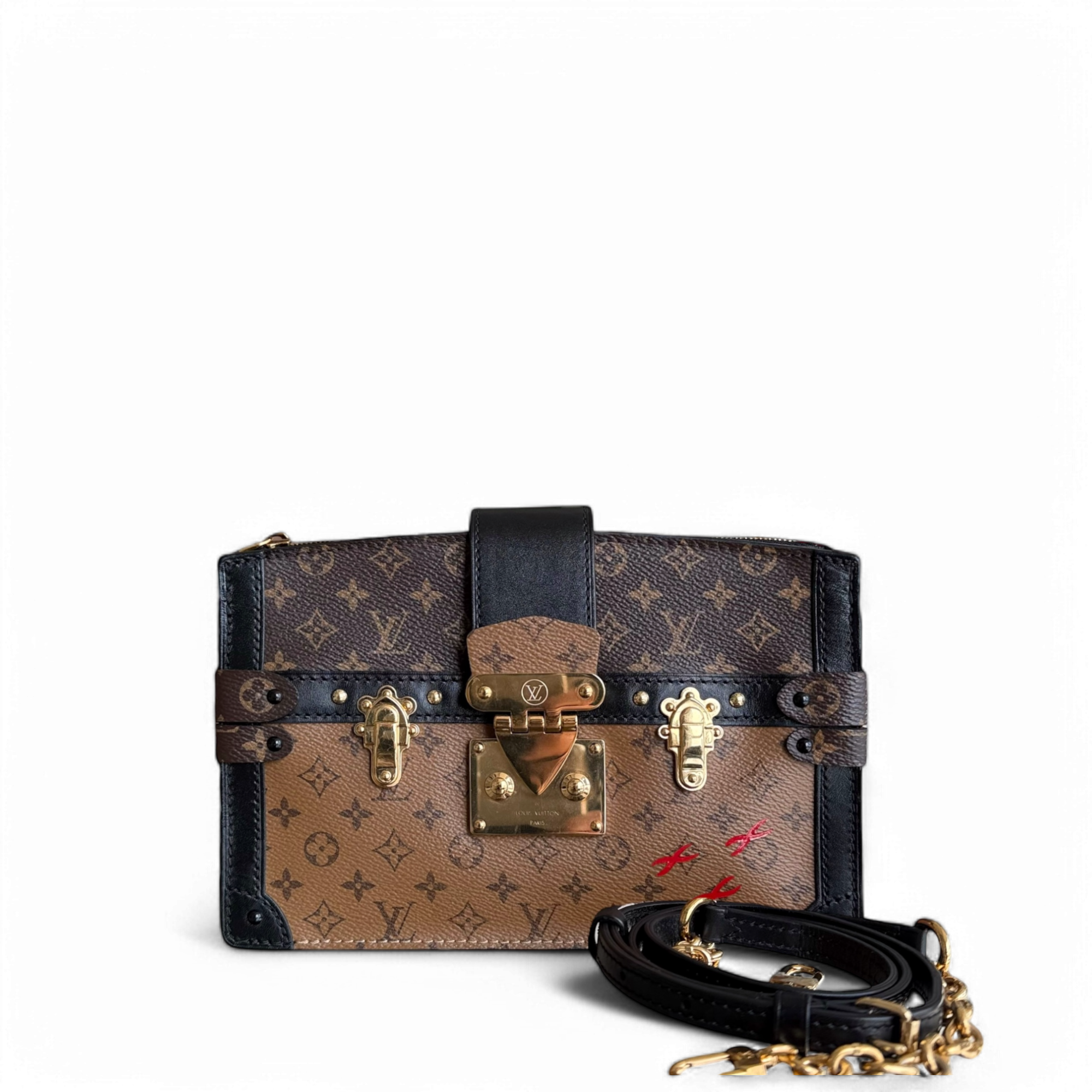 Louis Vuitton Trunk Clutch - Monogram Canvas Reverse Brown Gold hardware