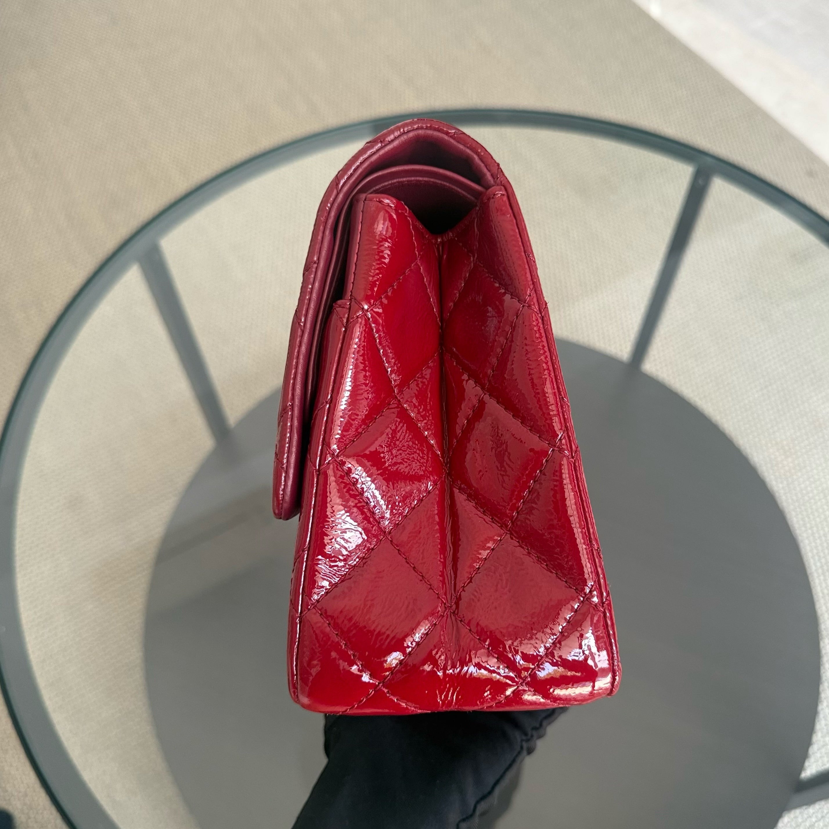 Chanel 2.55 Reissue 227 - Quilted Aged Glazed Calfskin Red Silver Hardware Series 14