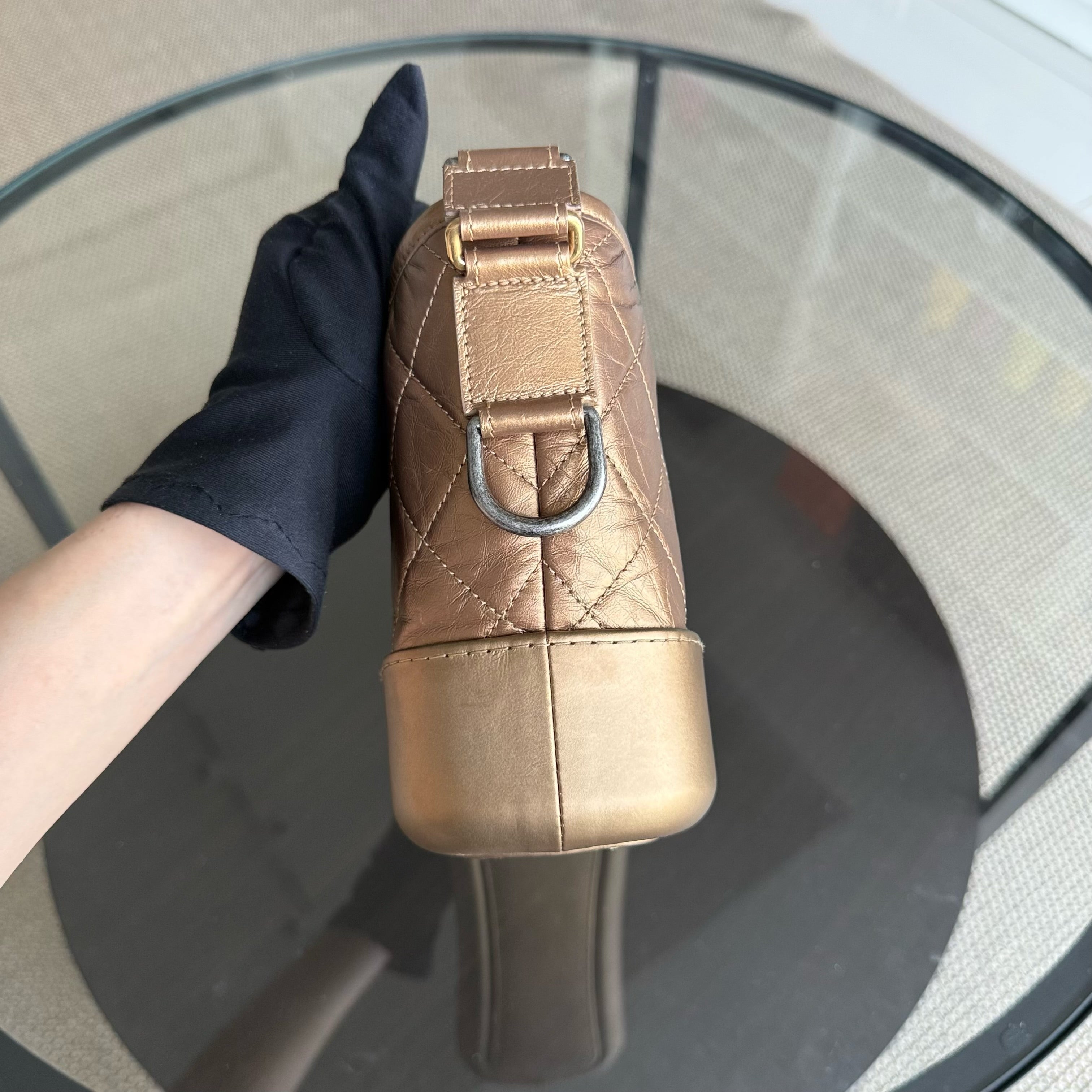 Chanel Gabrielle Small - Quilted Calfskin Bronze Gold Two-Tone Hardware Series 23