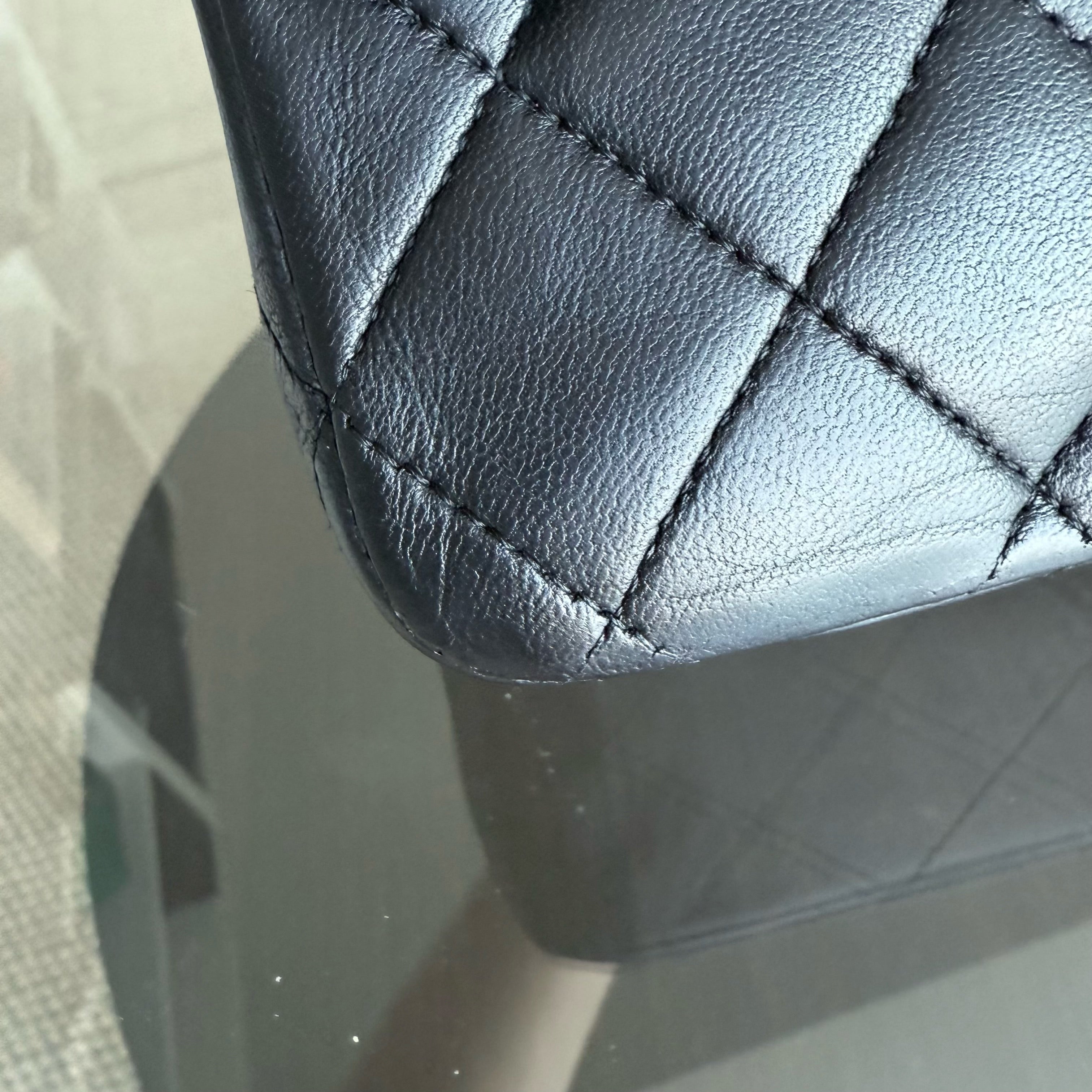 Chanel Classic Flap Medium - 25CM Quilted Lambskin Black Gold Hardware Sereis 13