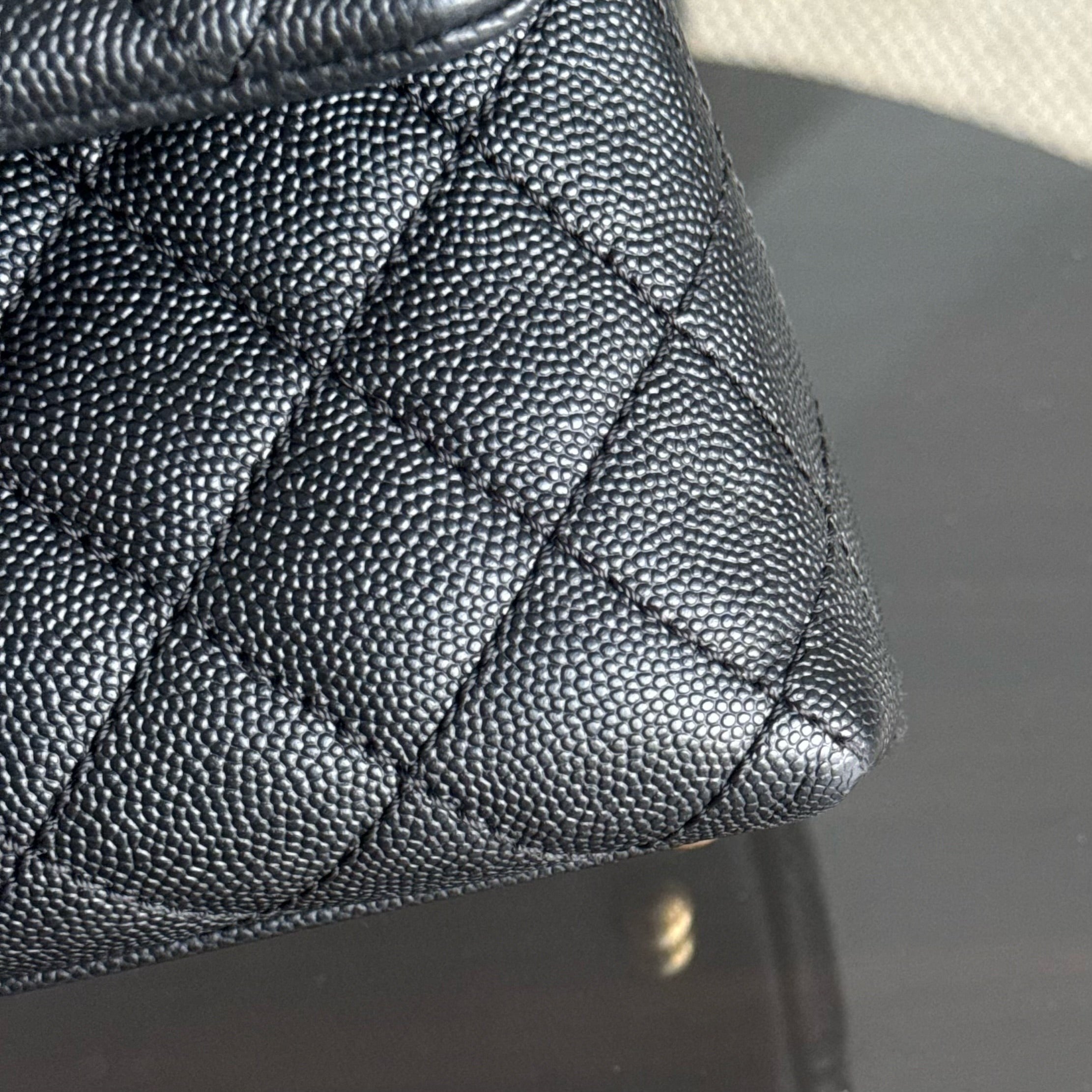 Chanel Coco Handle Medium - Caviar 29CM Quilted Black Gold Hardware Series 24