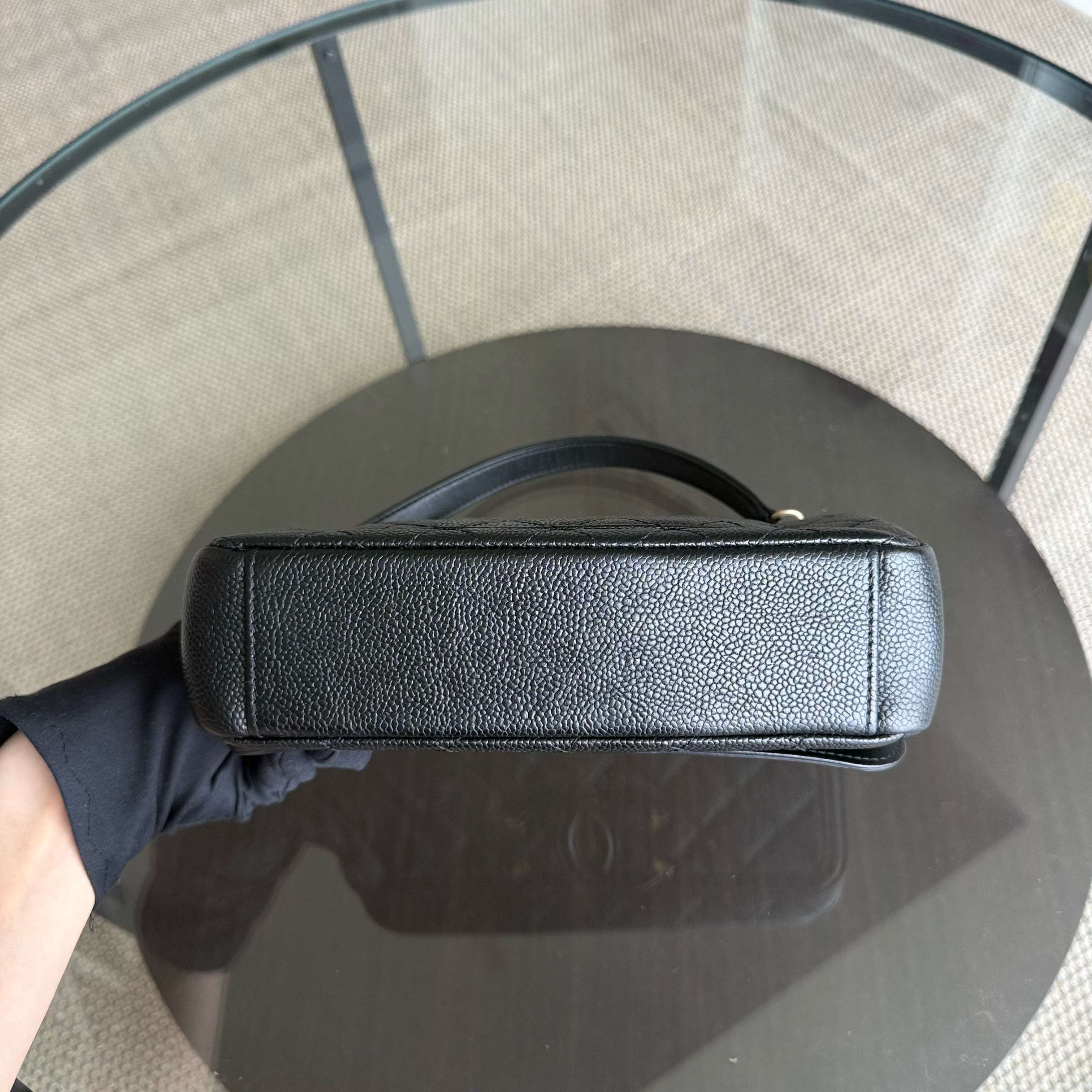 Chanel Filigree CC Small - Caviar Quilted Grained Calfskin Black Gold Hardware Series 22