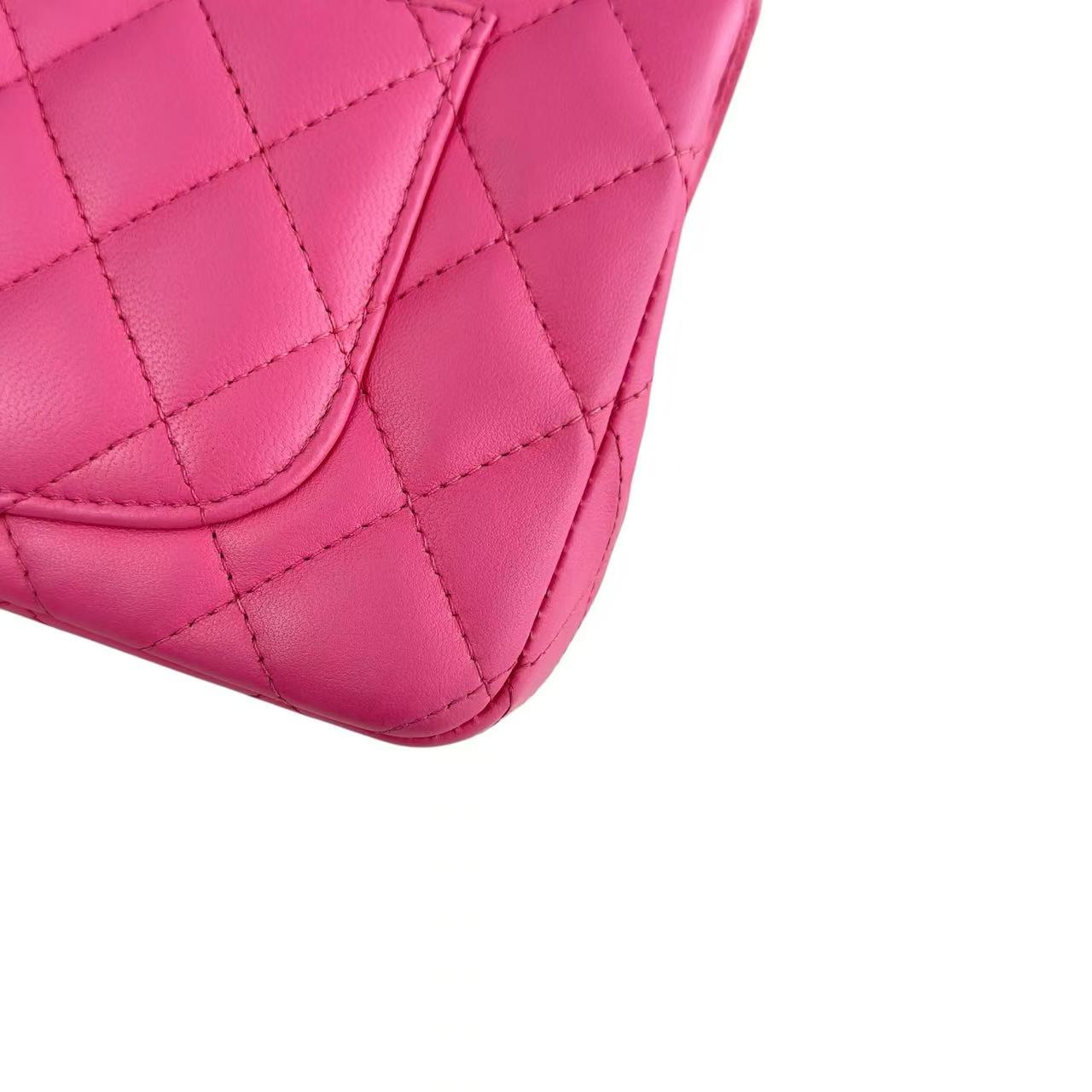 Chanel Classic Flap Medium - Quilted Lambskin Hot Pink Gold Hardware Series 18