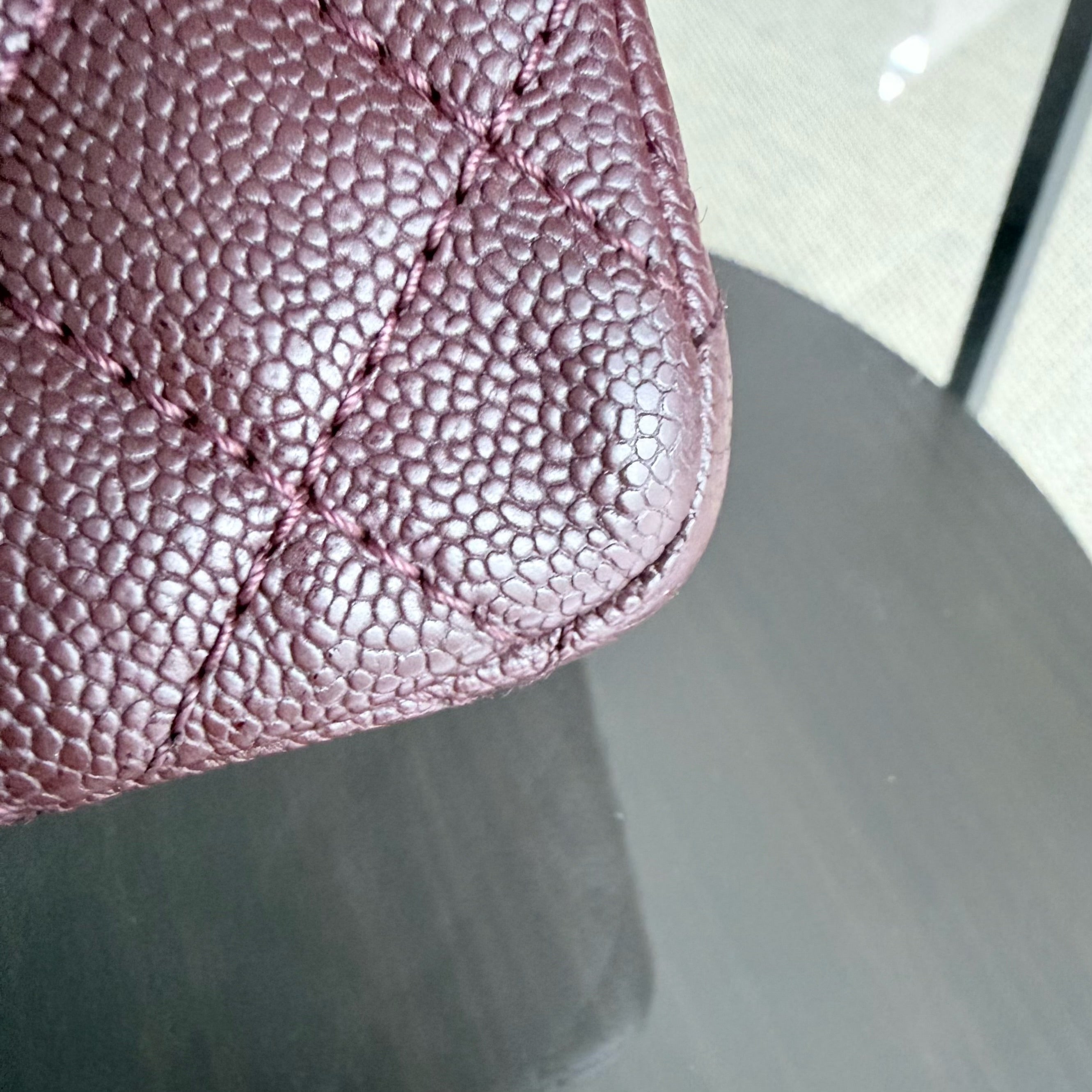Chanel 2.55 Reissue 225 - 24CM Quilted Caviar Burgundy Brown Ruthenium Silver Hardware Series 16