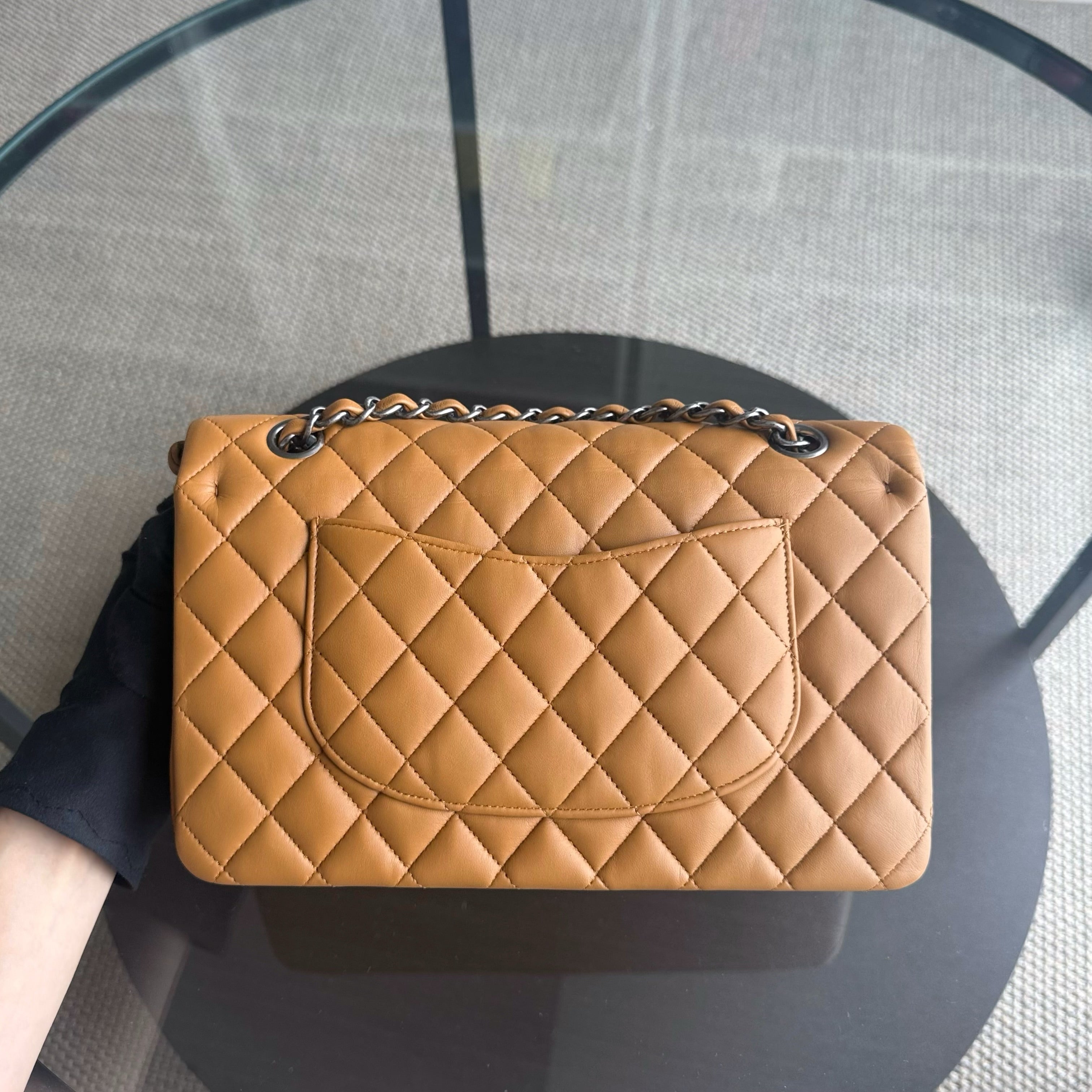 Chanel Classic Flap Medium - 25CM Quilted Lambskin Caramel Silver Hardware Series 19