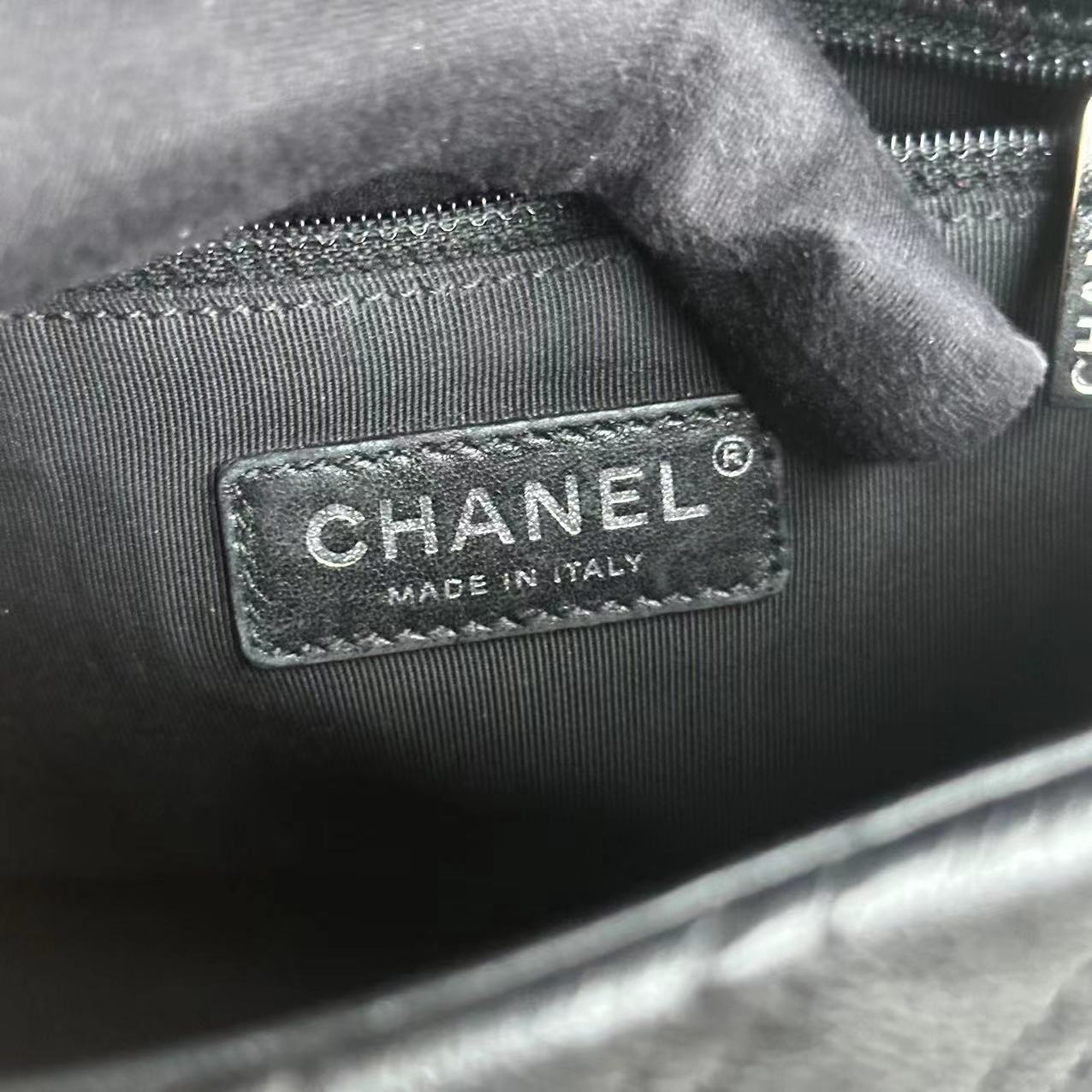 Chanel Studded Flap 28CM Chevron Calfskin Black SHW No 24