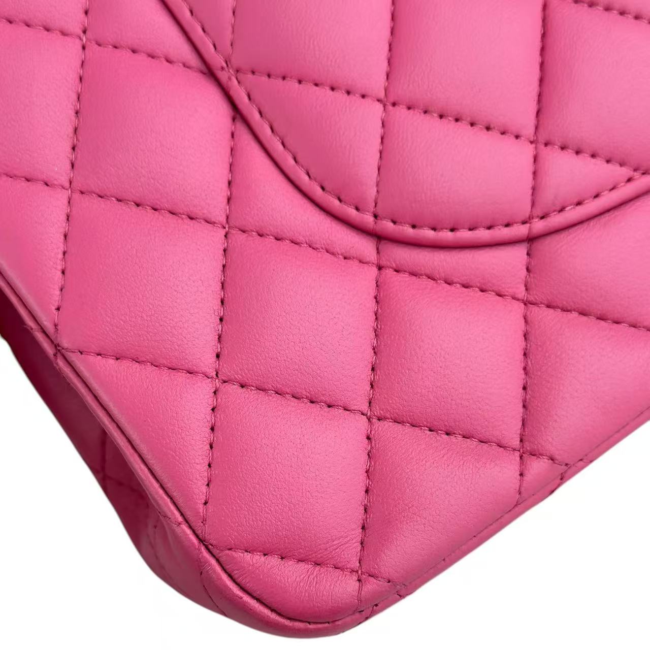 Chanel Classic Flap Medium - Quilted Lambskin Hot Pink Gold Hardware Series 18