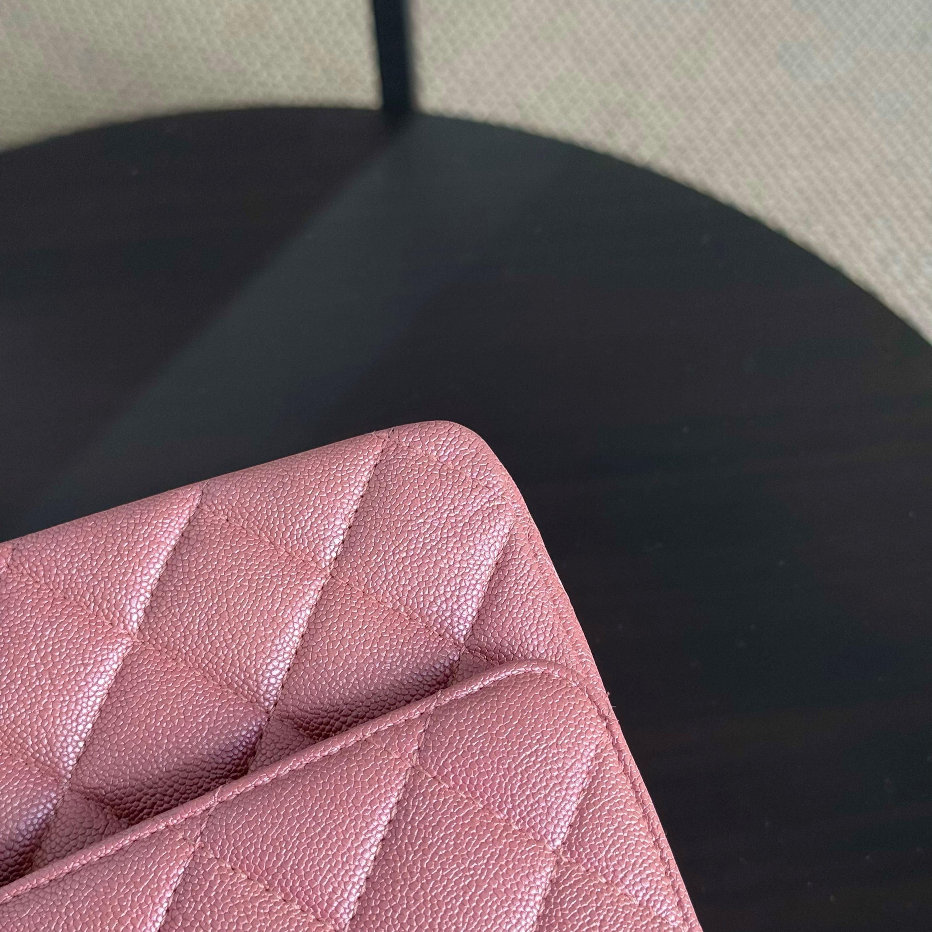 Chanel Classic Flap Medium - 25CM Quilted Caviar Light Pink Gold Hardware Series 27