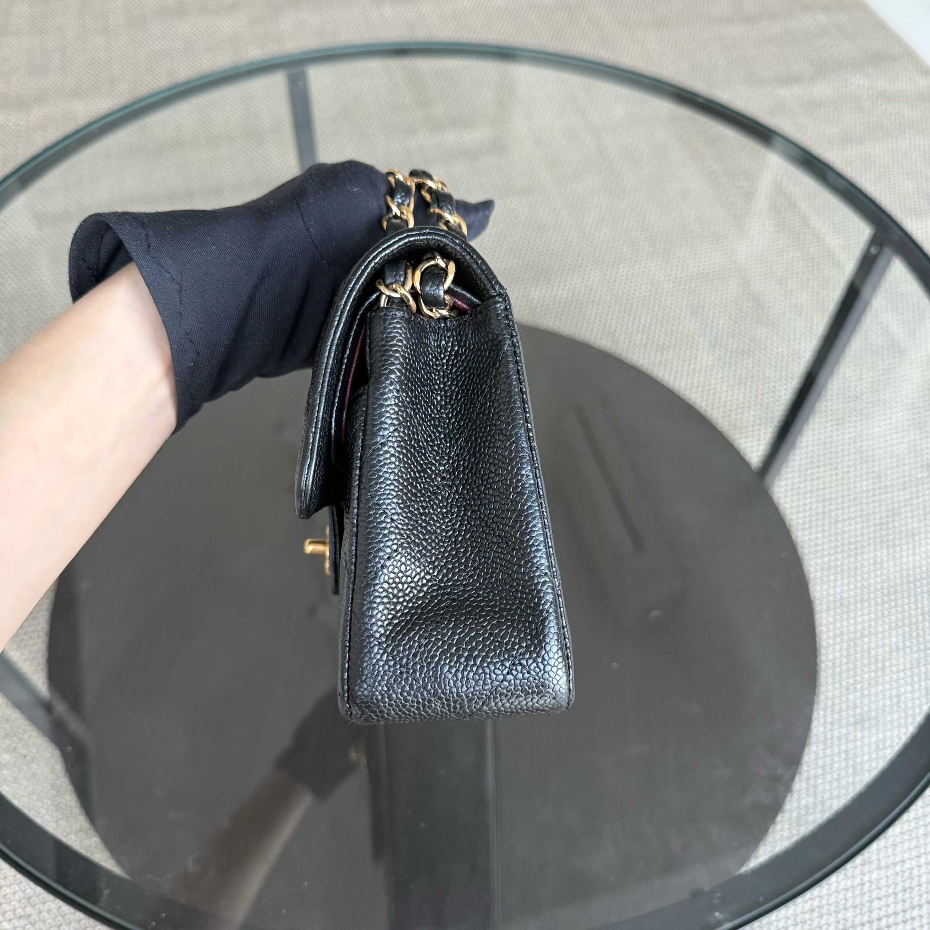 Chanel Classic Flap Small - Caviar 23CM Quilted Black Gold Hardware Series 16