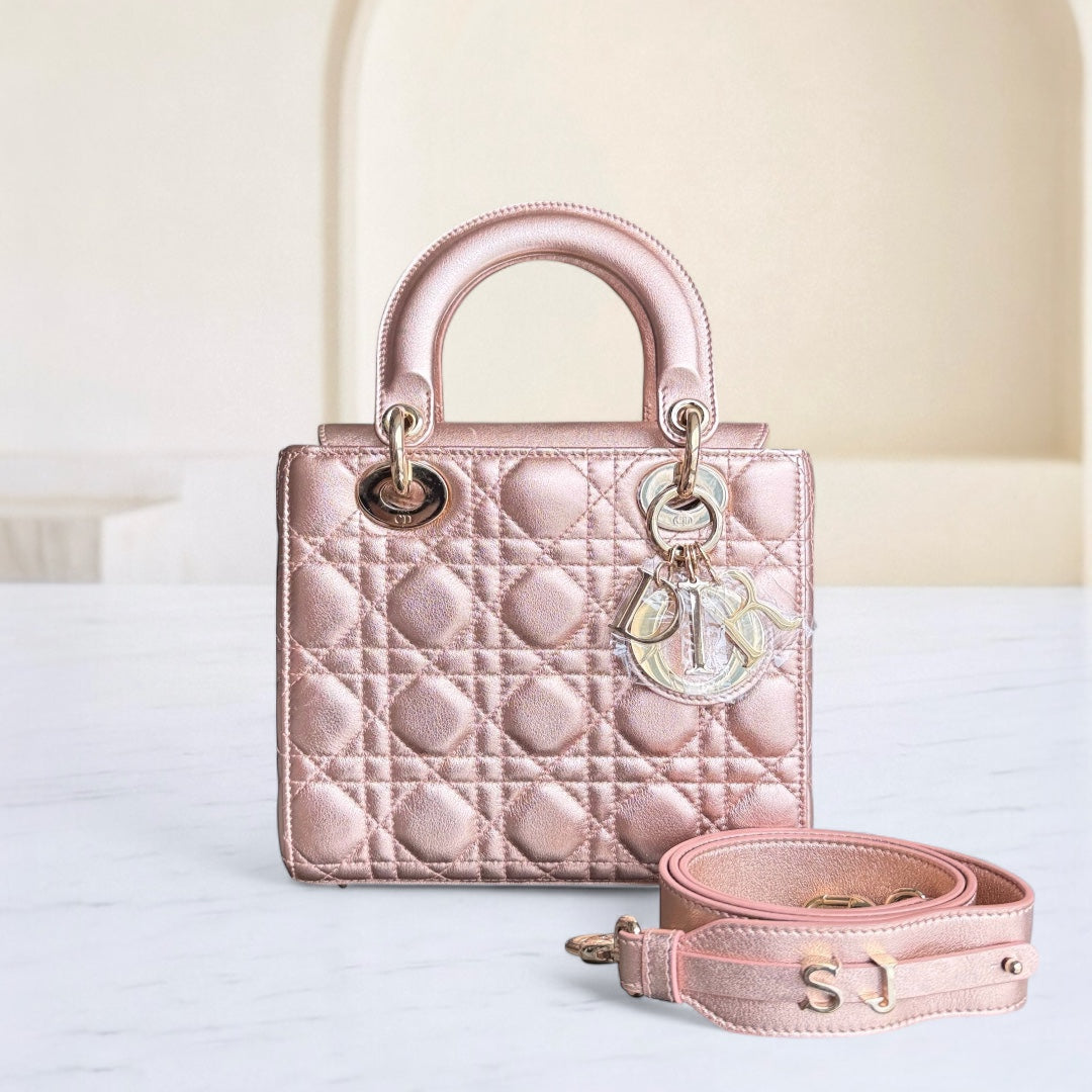 Dior Lady Small Flap ABC - Cannage Calfskin Rose Gold Hardware MyABC