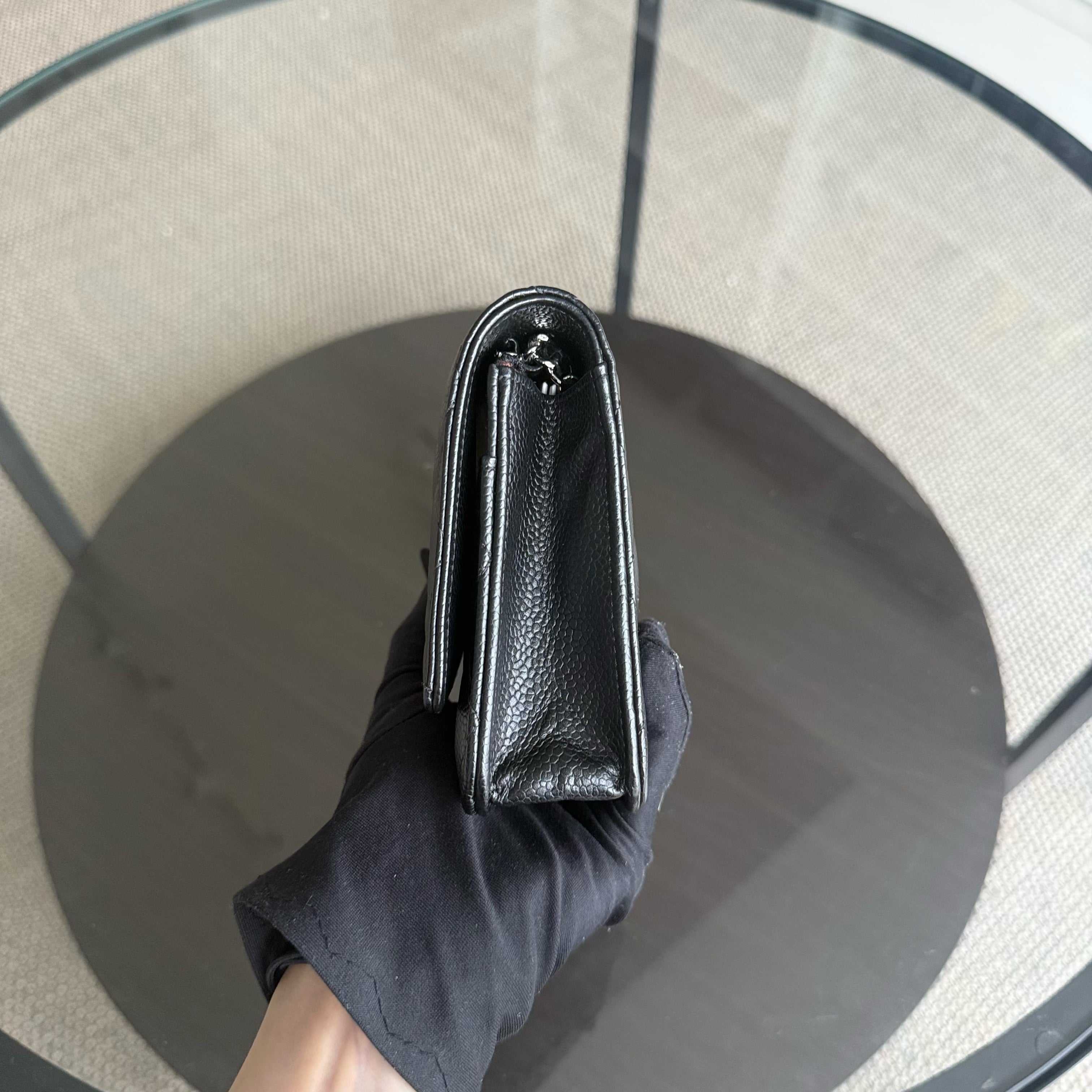 Chanel WOC - Bag Wallet On Chain Quilted Caviar Black Silver Hardware Microchip