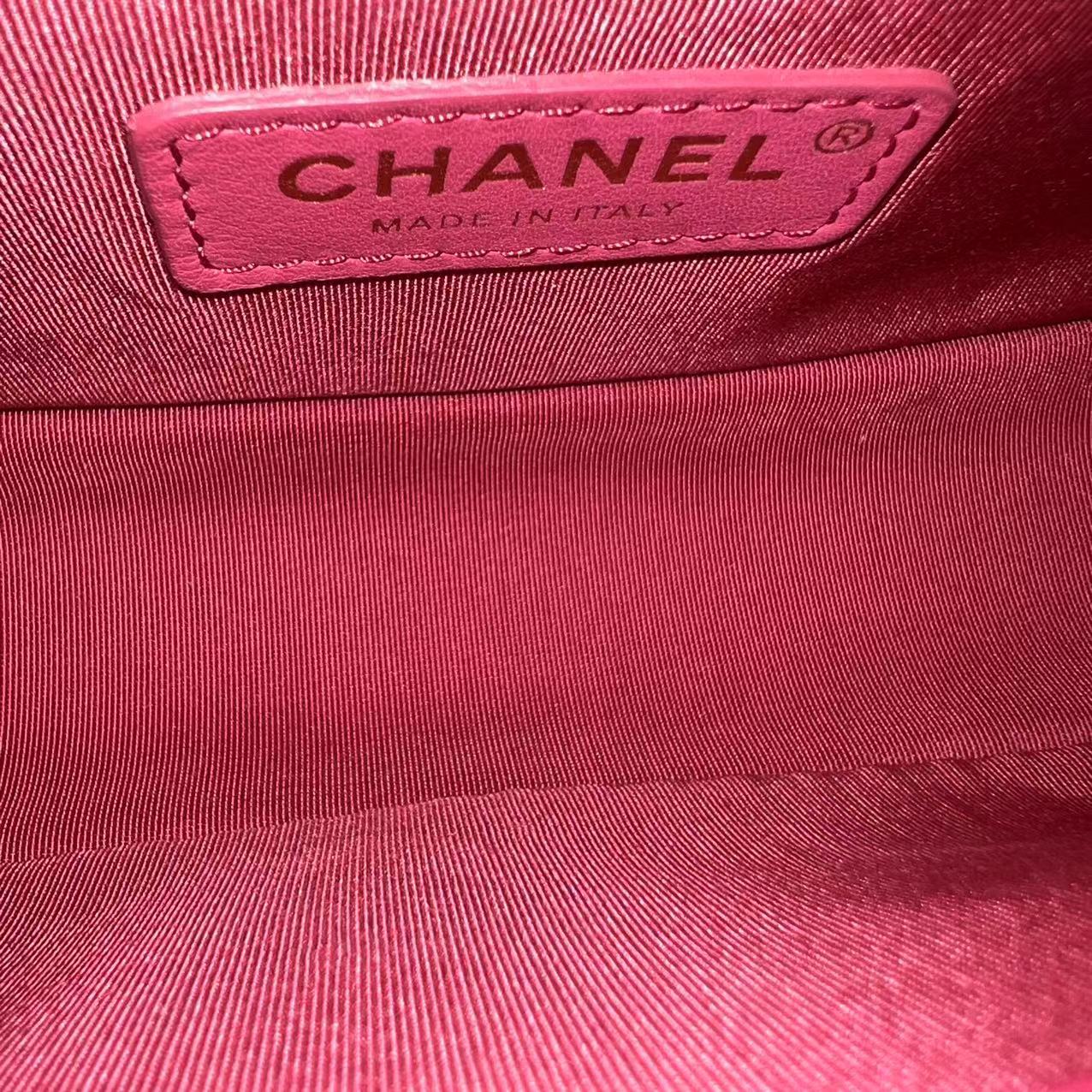 *Full Set, Receipt* Chanel Boy Small 20CM Quilted Calfskin Hot Pink RSHW No 26