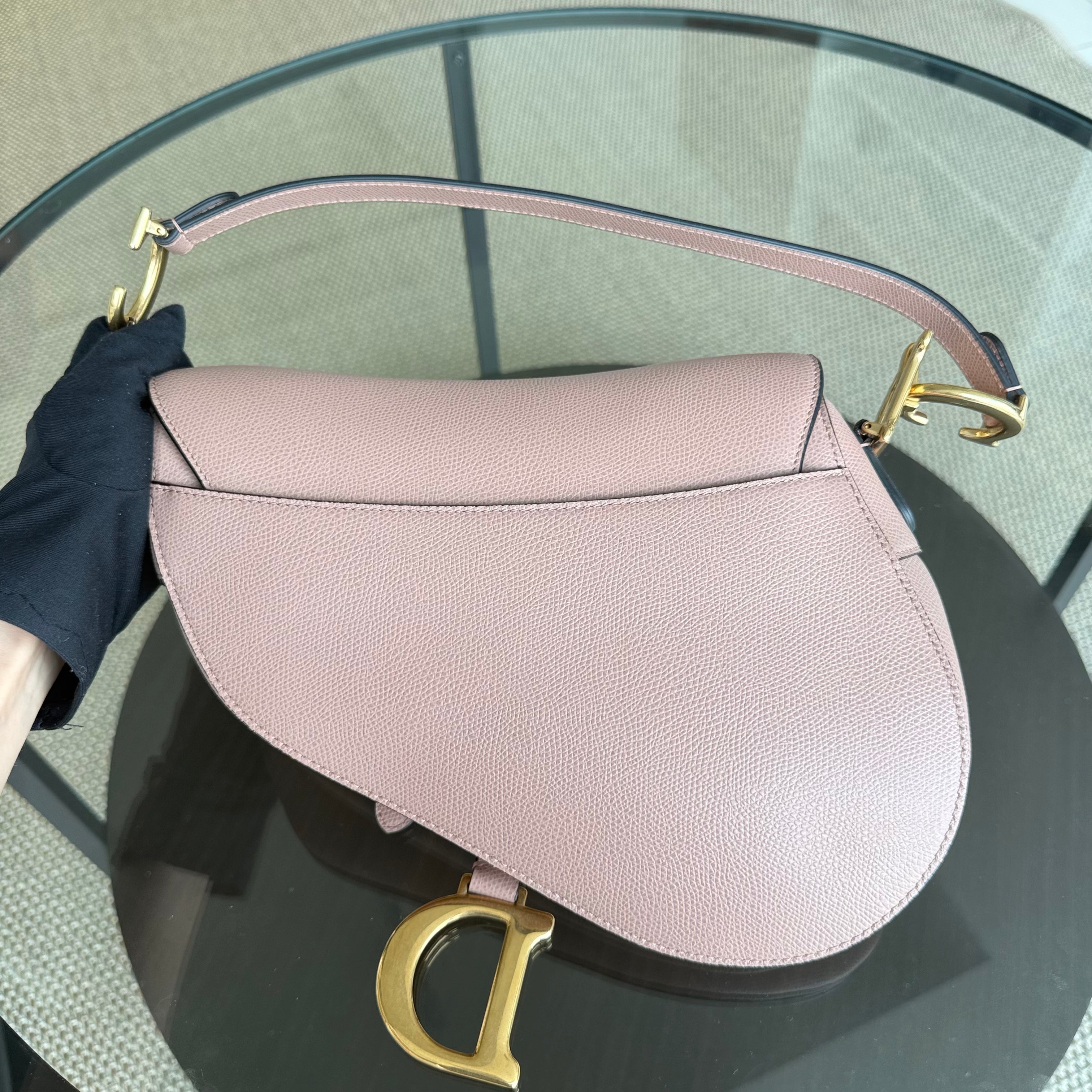 Dior Saddle Medium - Grained Calfskin Blush Gold Hardware