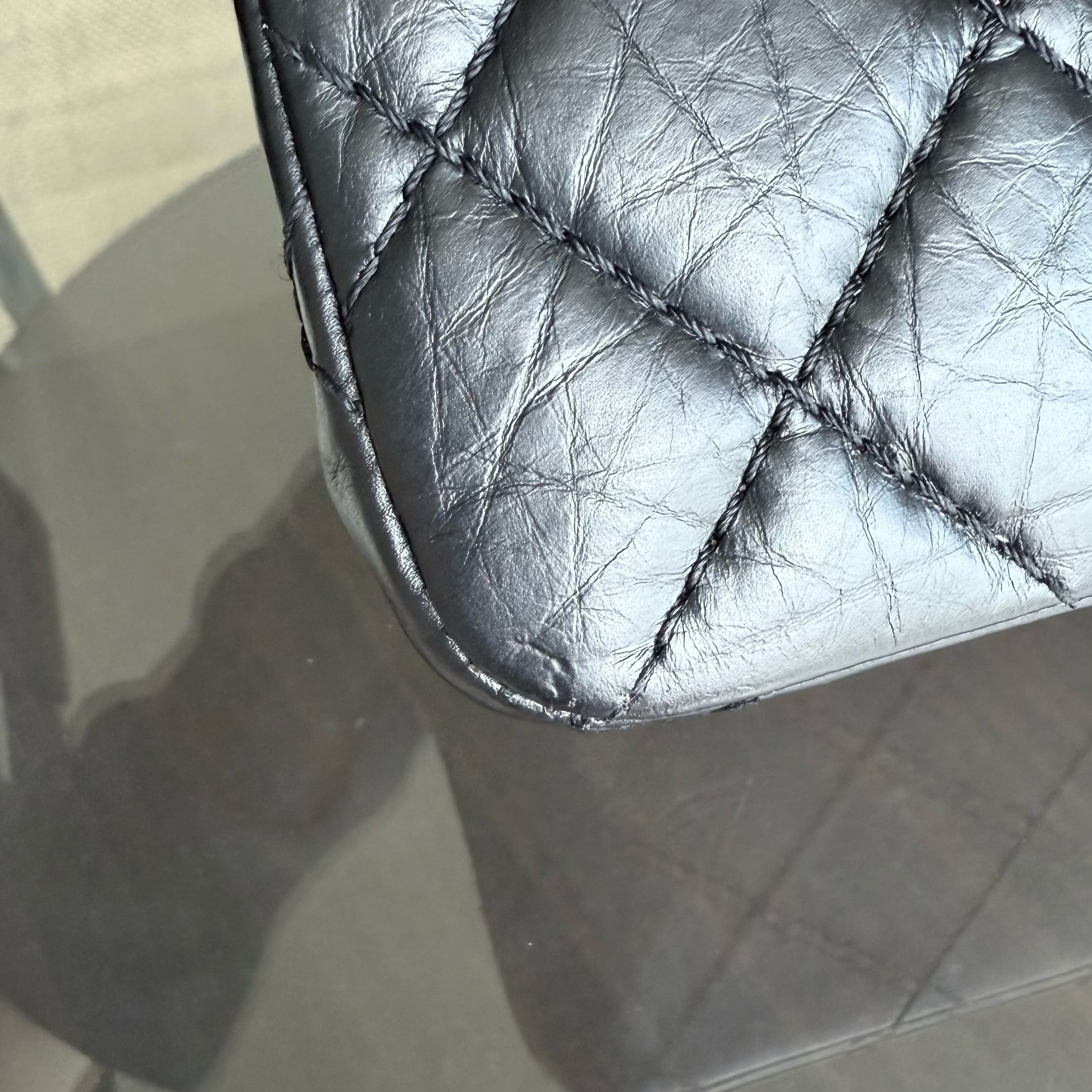 Chanel 2.55 Reissue 226 - Quilted Aged Calfskin Black Ruthenium  Silver Hardware Series 19