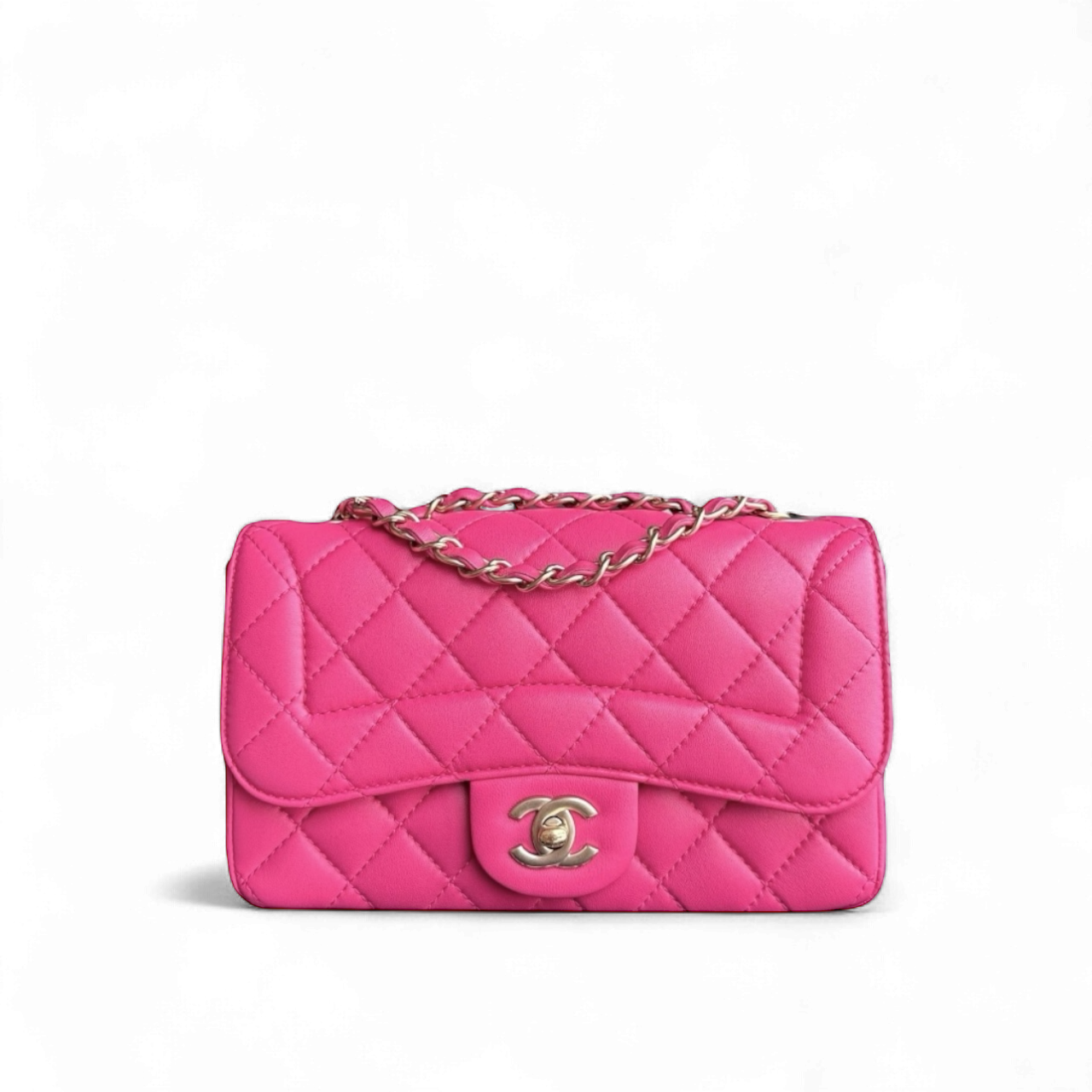Chanel Chic Flap Small - 23CM Quilted Lambskin Sakura Pink Gold Hardware Series 21