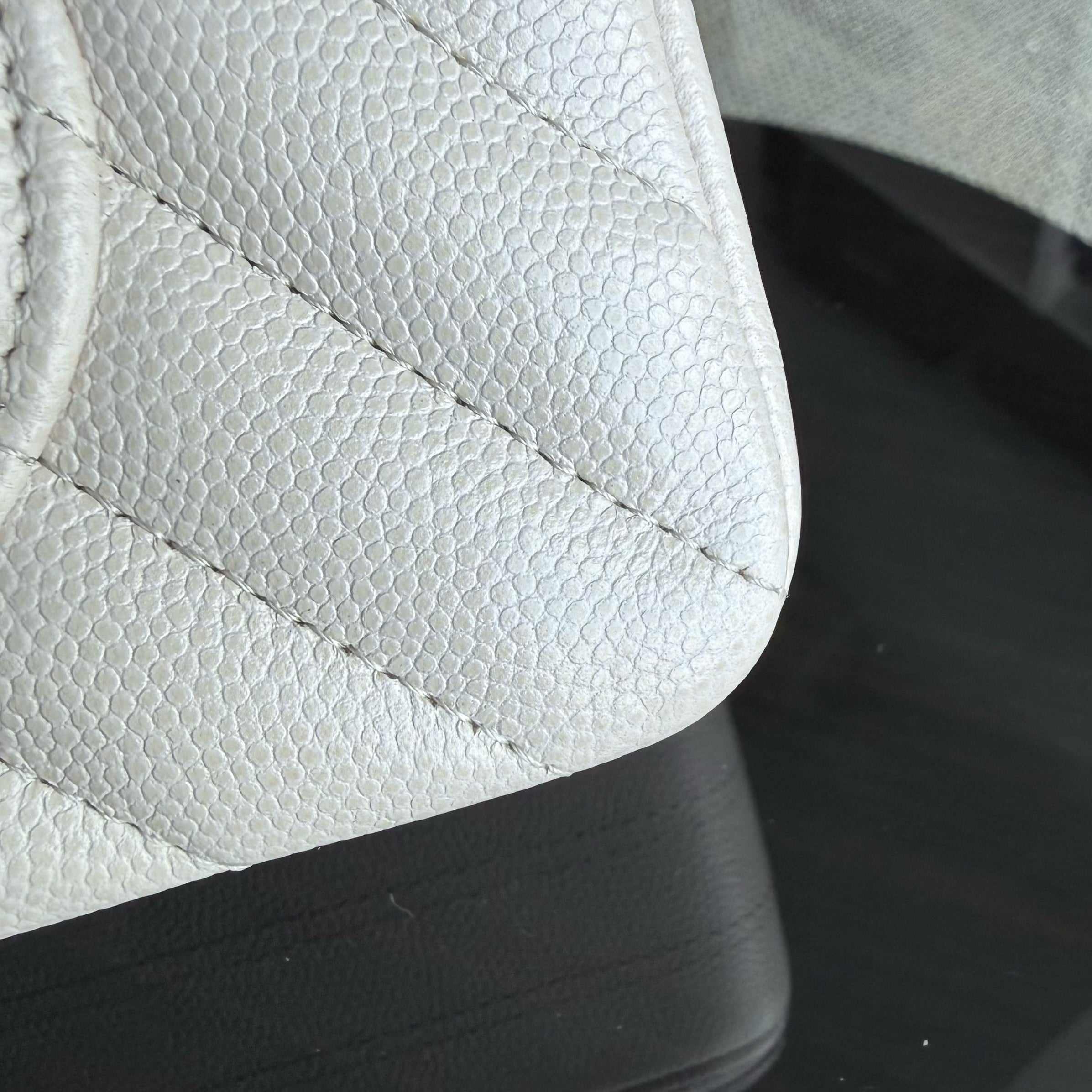 Chanel Classic Flap Small - Caviar 23CM Chevron Cream White Gold Hardware Series 26