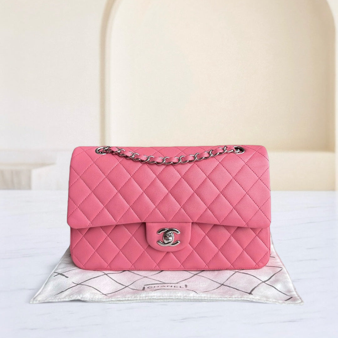 Chanel Classic Flap Medium - 25CM Quilted Lambskin Light Pink Gold Hardware Series 16