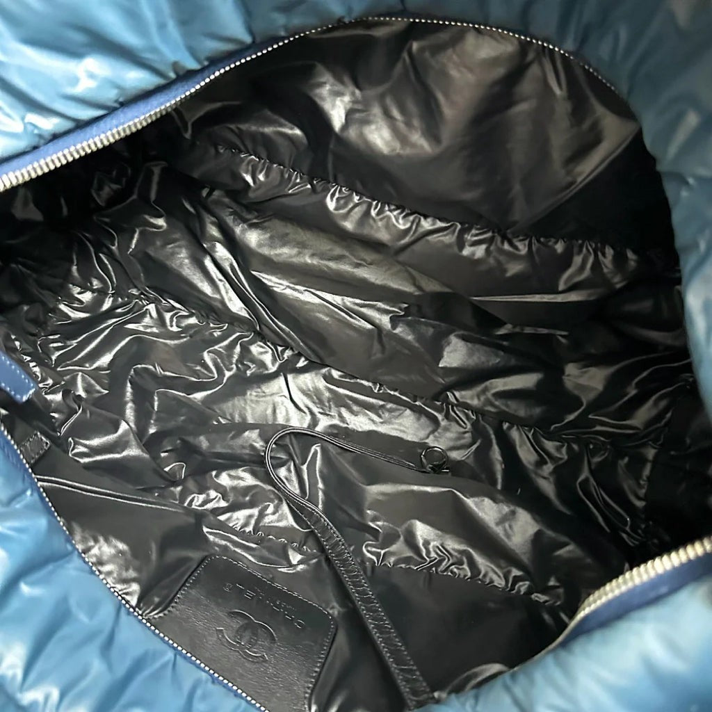 Chanel Coco Cocoon Quilted Nylon Tote Blue No 13