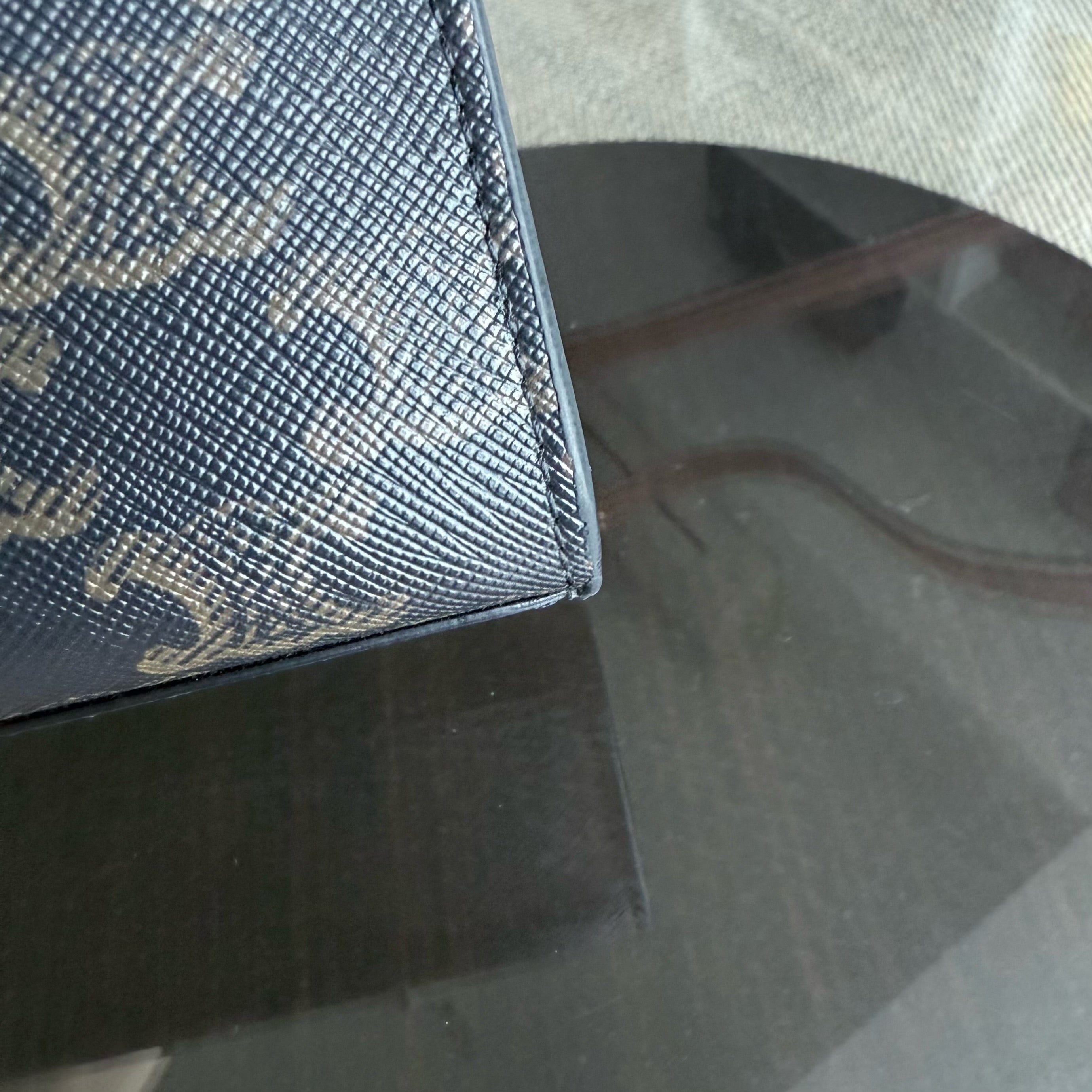 Celine Vertical Top Handle Bag Brown Coated Canvas Gold hardware