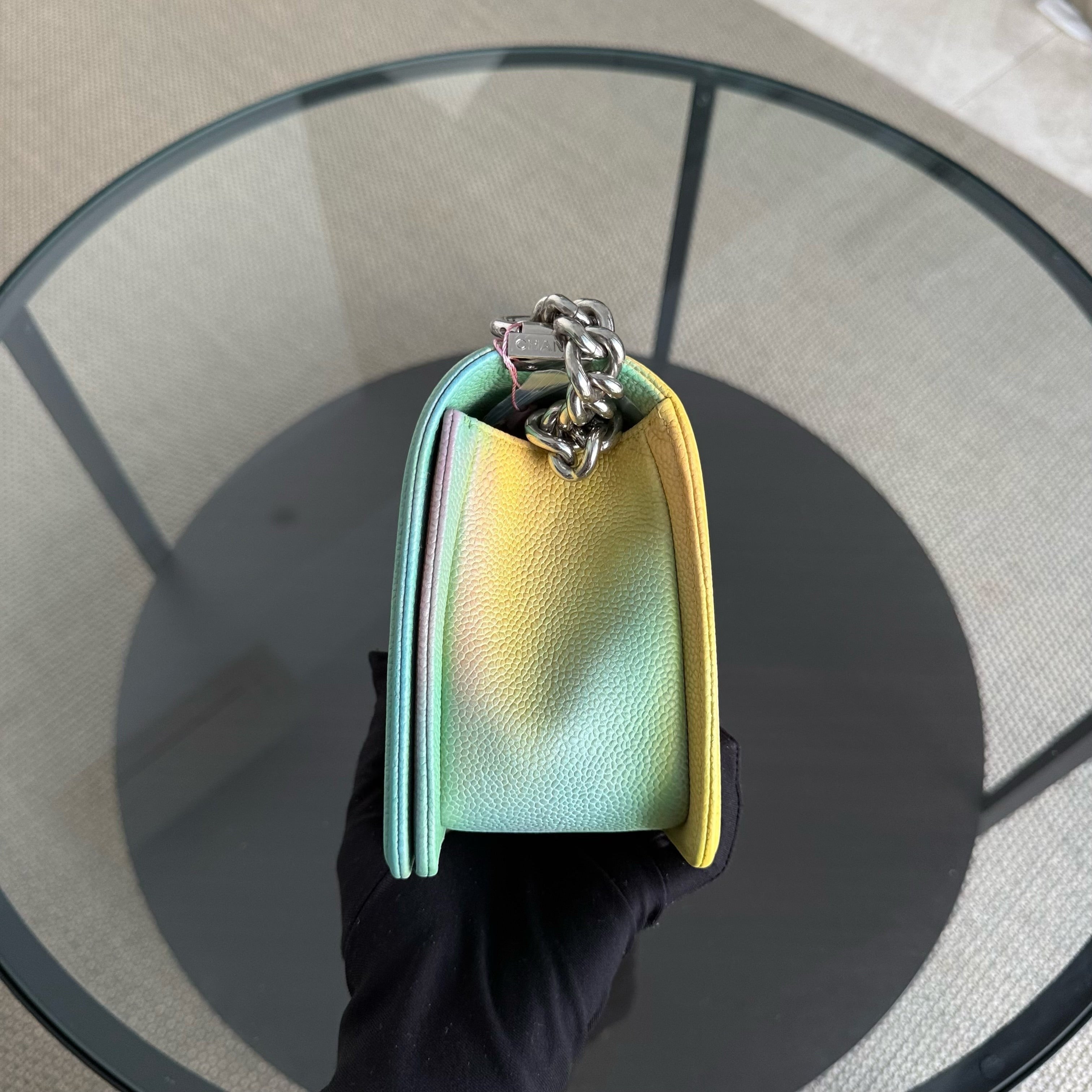 Chanel Boy Medium - Caviar 25CM Quilted Grained Calfskin Rainbow Limited Edition Series 23
