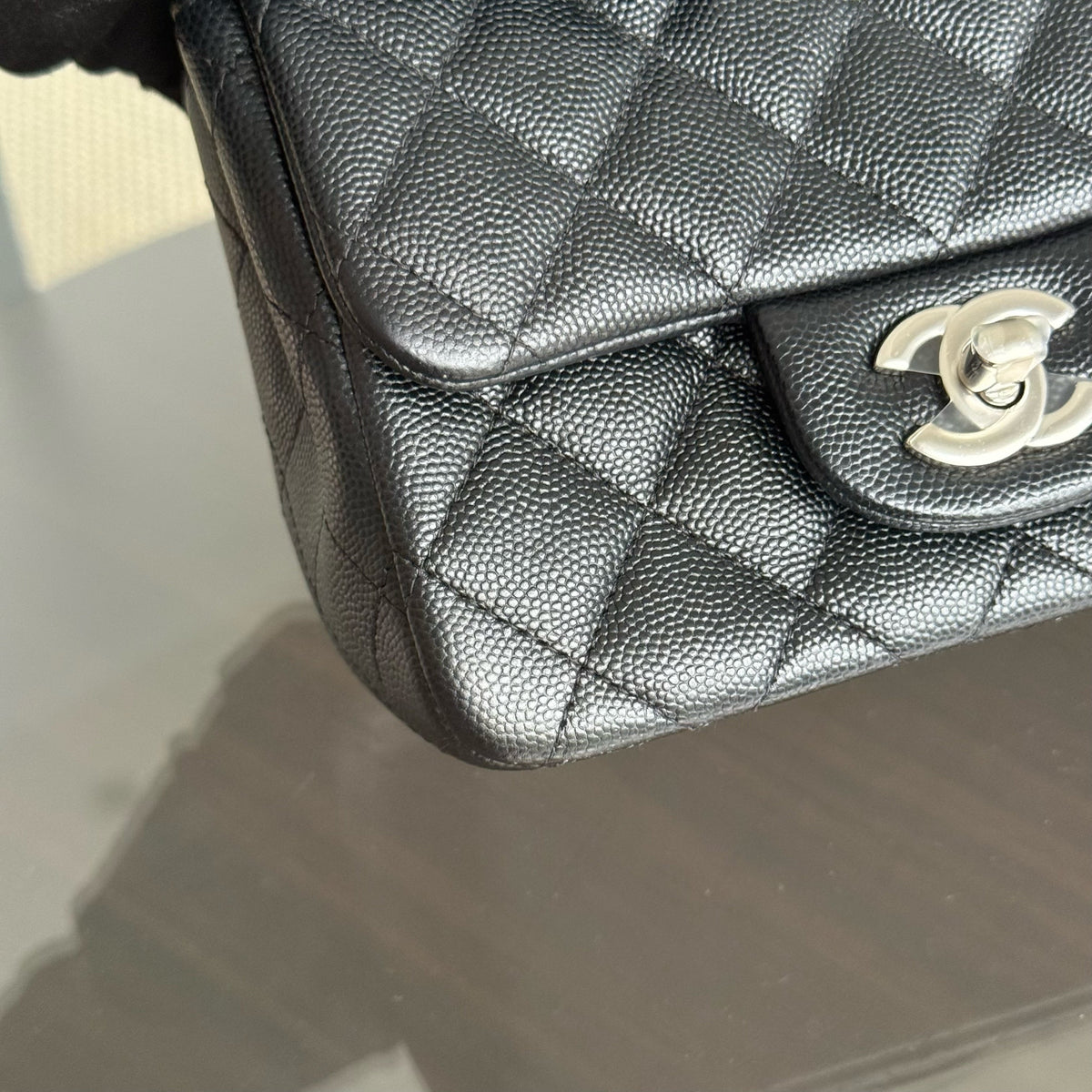 Chanel Classic Flap Mini Square - Caviar Quilted Black Silver Hardware Series 24