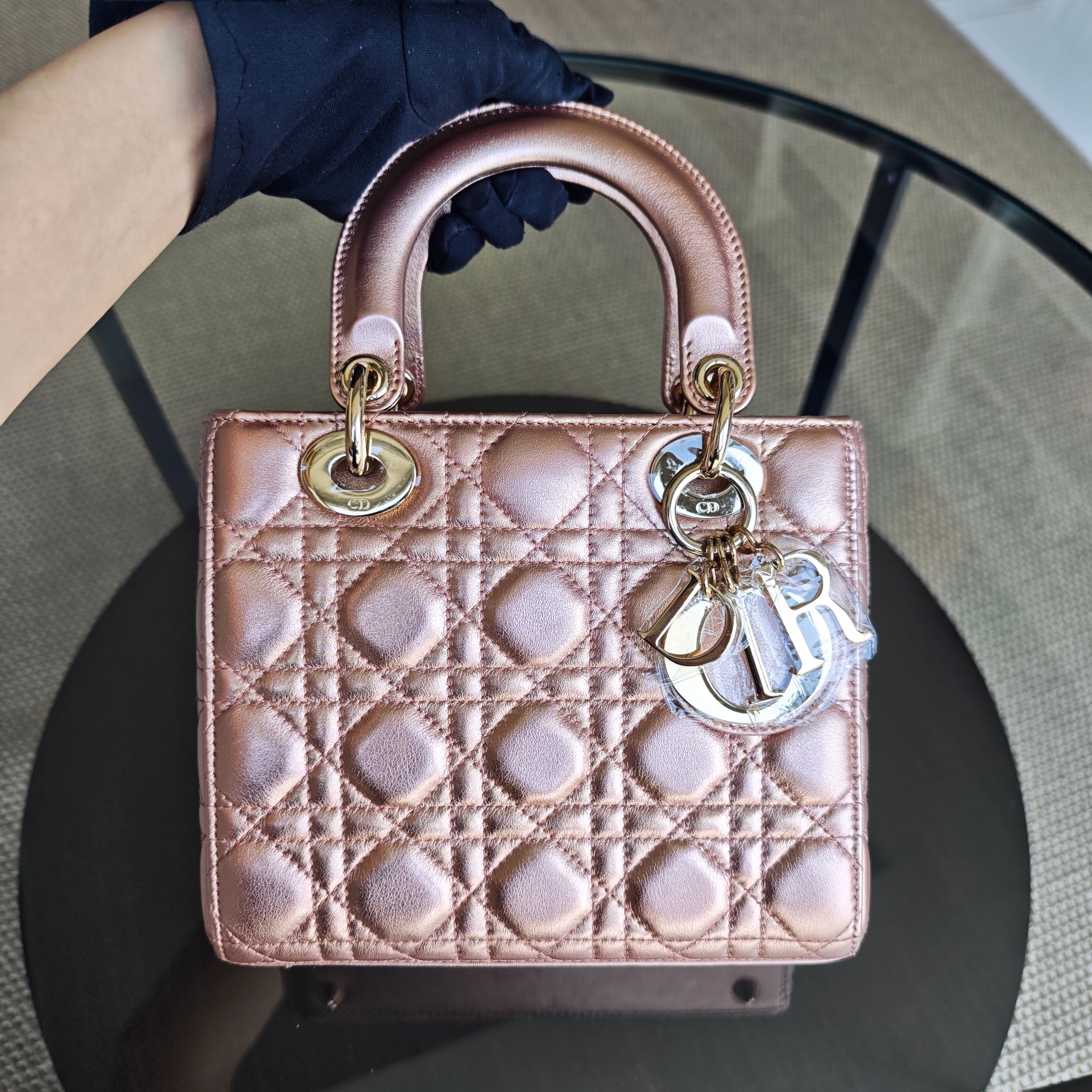 Dior Lady Small Flap ABC - Cannage Calfskin Rose Gold Gold Hardware MyABC