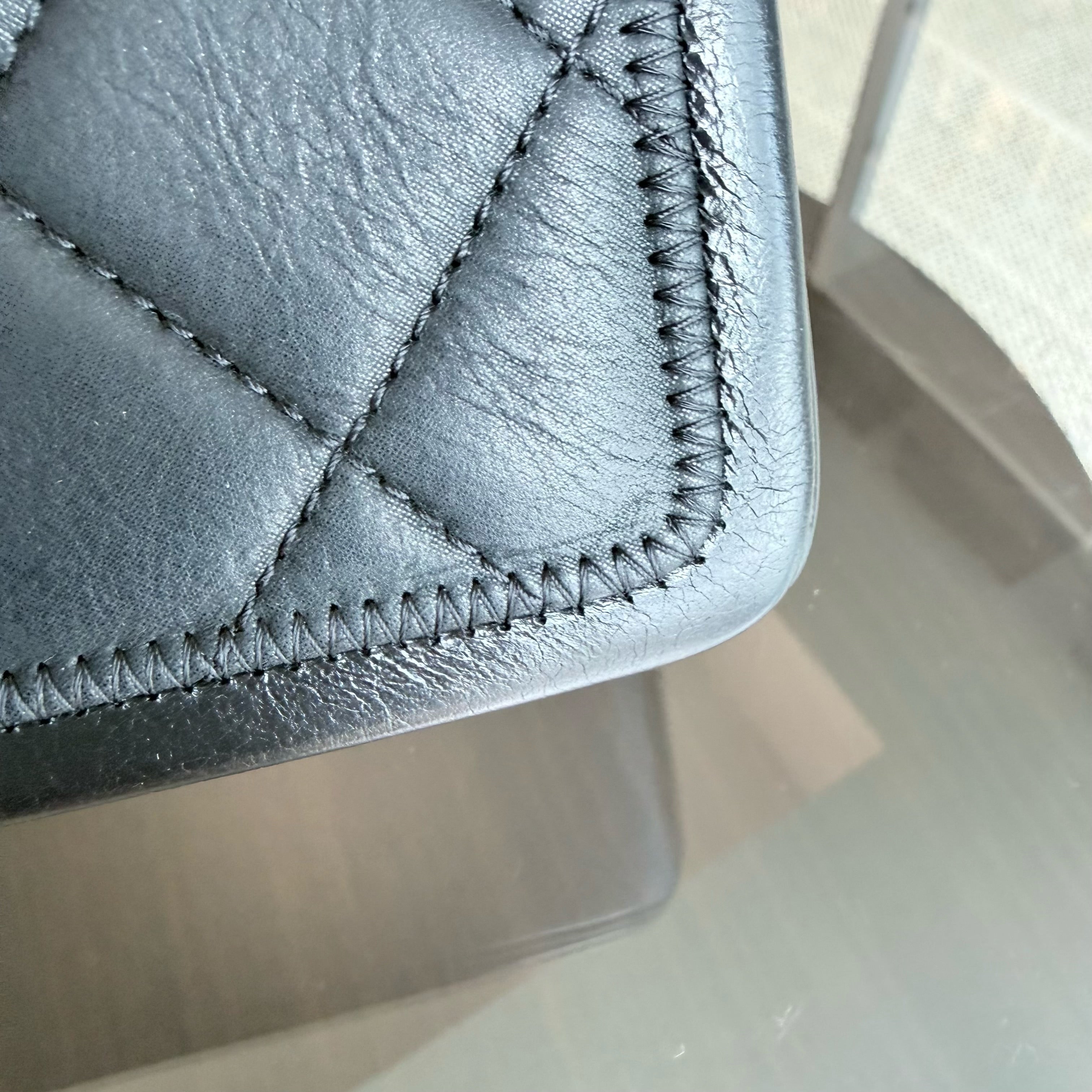 Chanel Seasonal Flap - 25CM Quilted Calfskin Black Silver Hardware Series 20