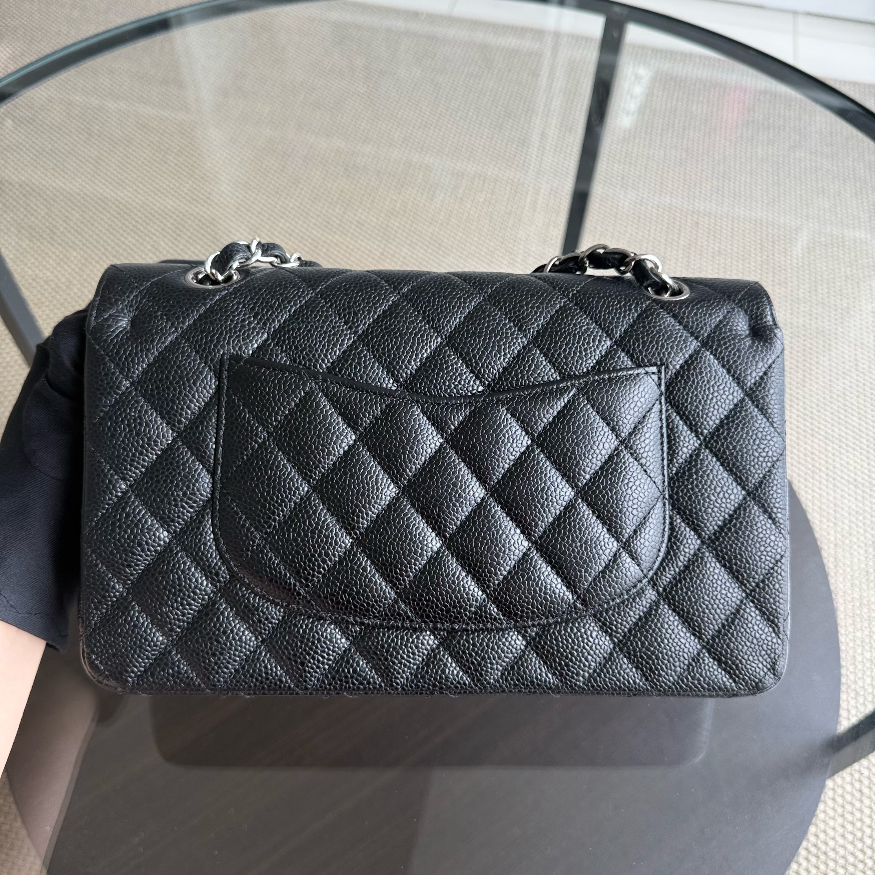 Chanel Classic Flap Medium - Caviar 25CM Quilted Black Silver Hardware Series 21