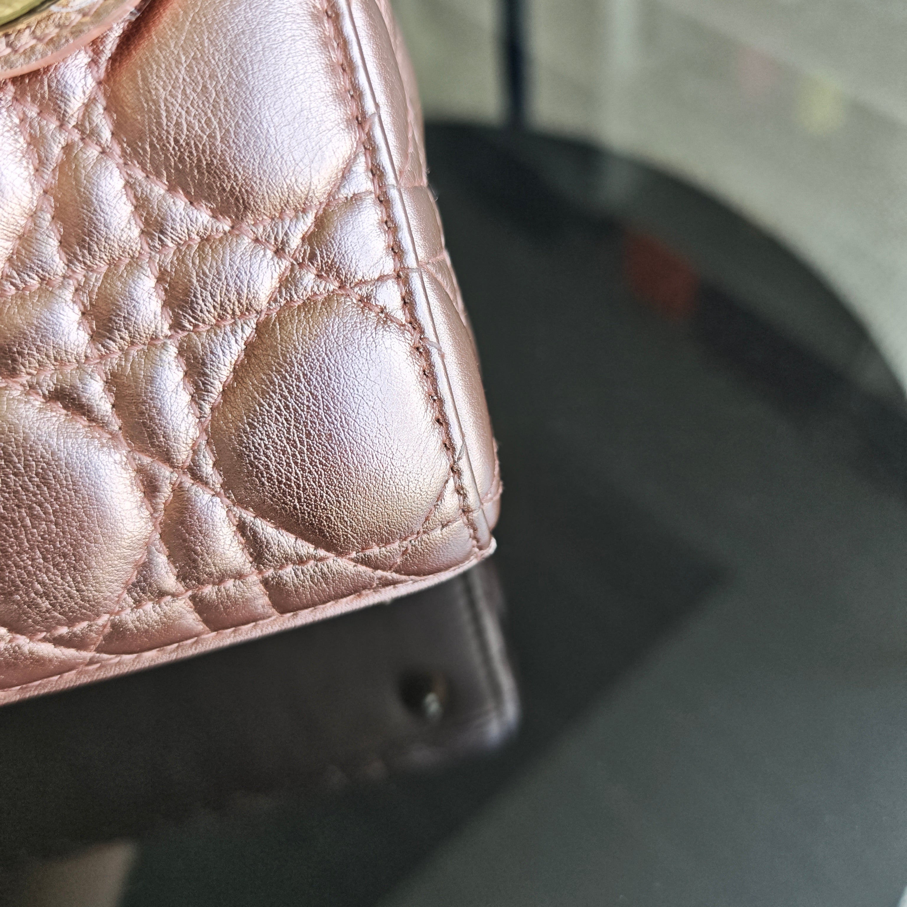 Dior Lady Small Flap ABC - Cannage Calfskin Rose Gold Gold Hardware MyABC