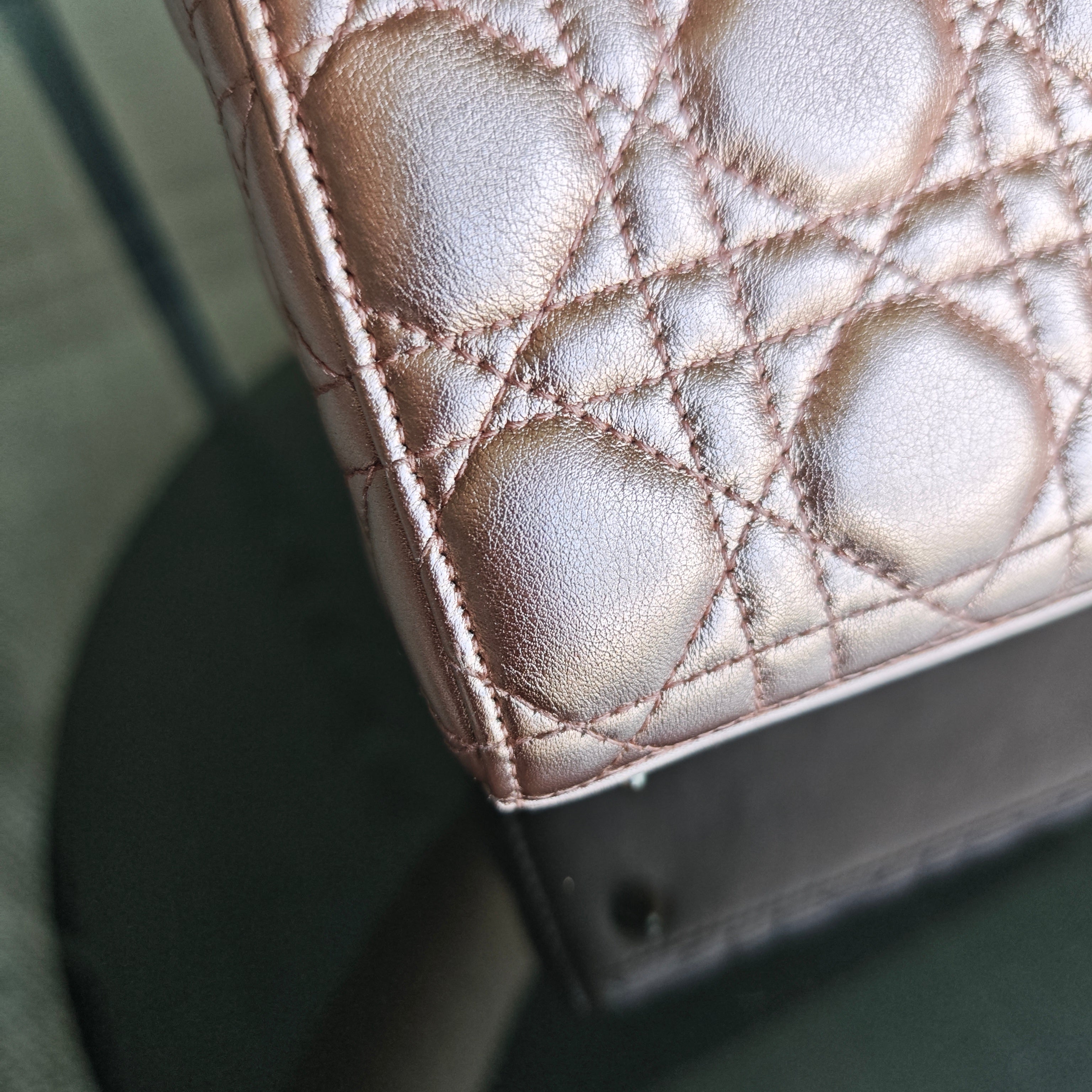 Dior Lady Small Flap ABC - Cannage Calfskin Rose Gold Gold Hardware MyABC