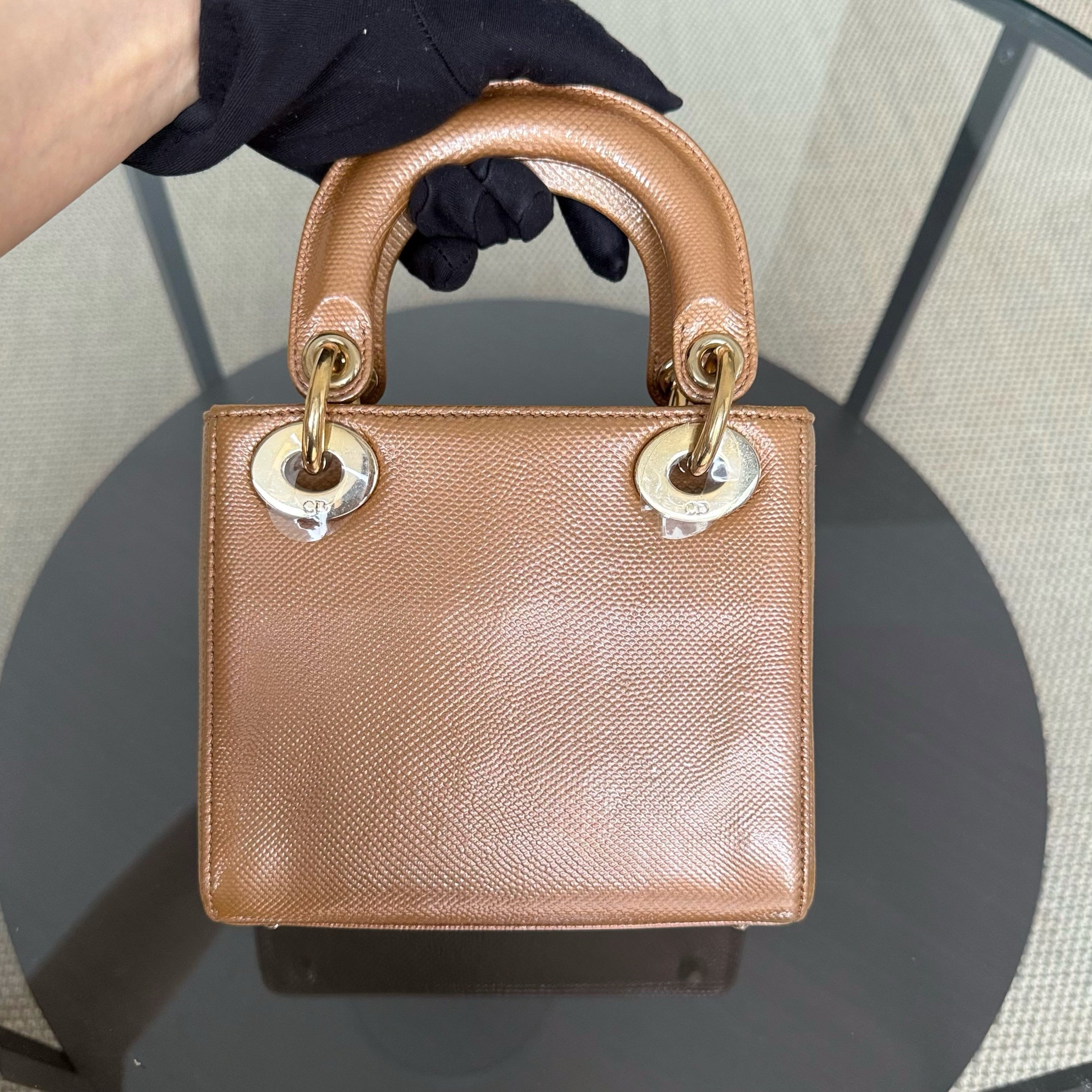 Dior Lady Mini - Exotic Lizard Caramel color Gold Hardware