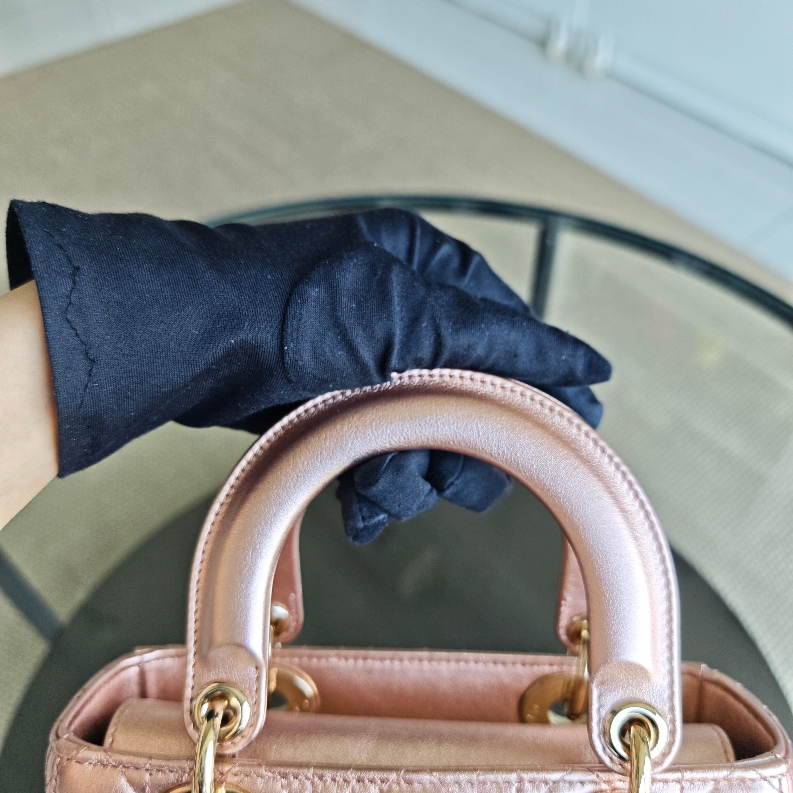 Dior Lady Small Flap ABC - Cannage Calfskin Rose Gold Gold Hardware MyABC