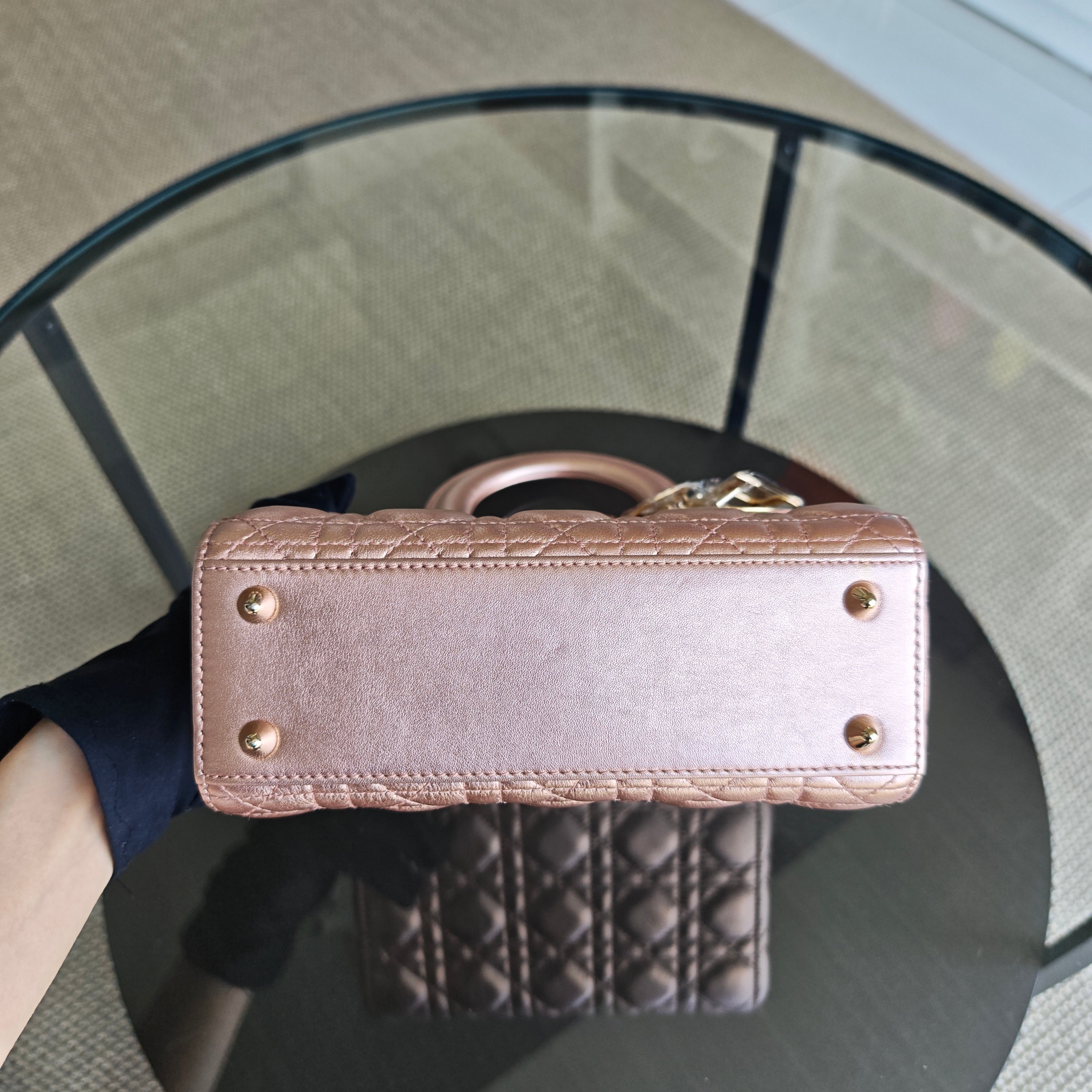 Dior Lady Small Flap ABC - Cannage Calfskin Rose Gold Gold Hardware MyABC