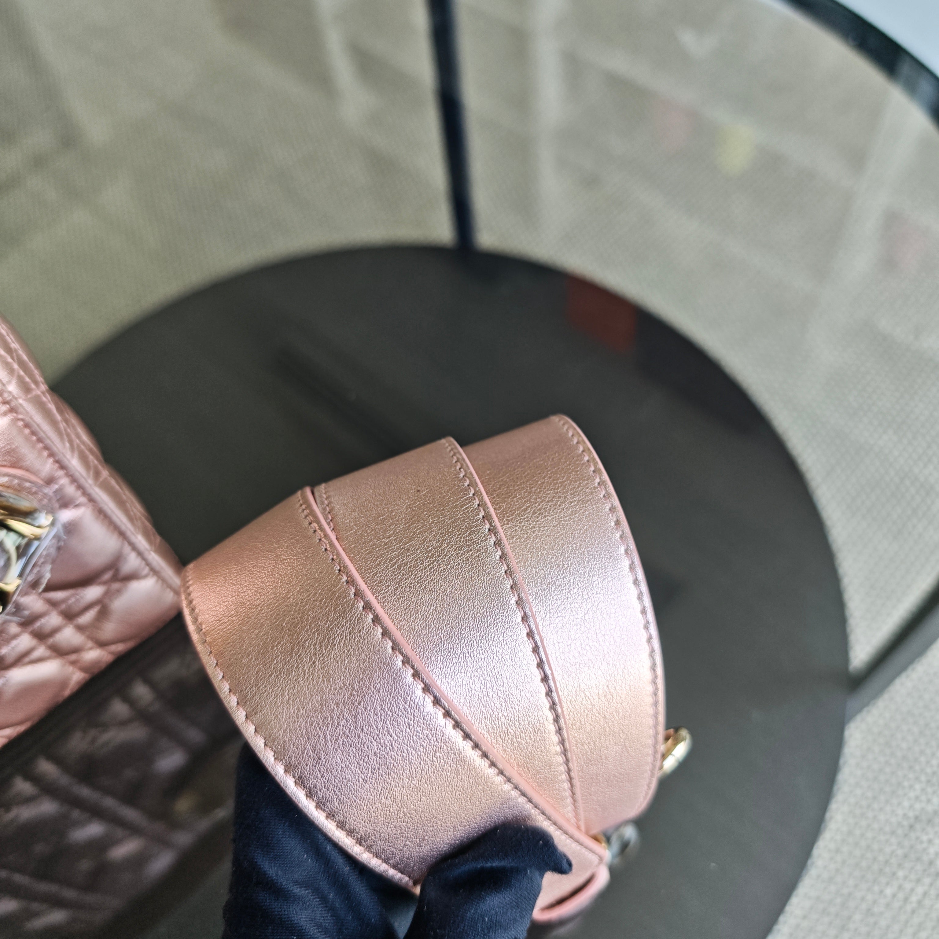 Dior Lady Small Flap ABC - Cannage Calfskin Rose Gold Gold Hardware MyABC