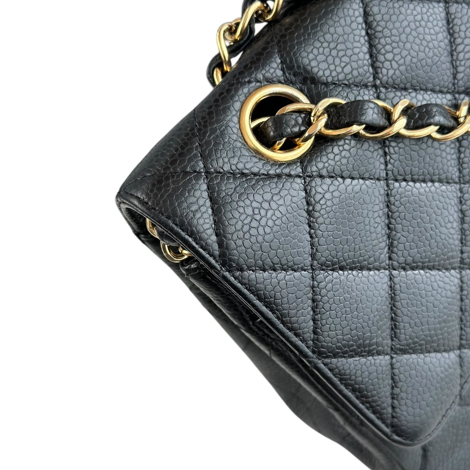 Chanel Classic Flap Medium - Caviar 25CM Quilted Double Flap Black Gold Hardware Series 12