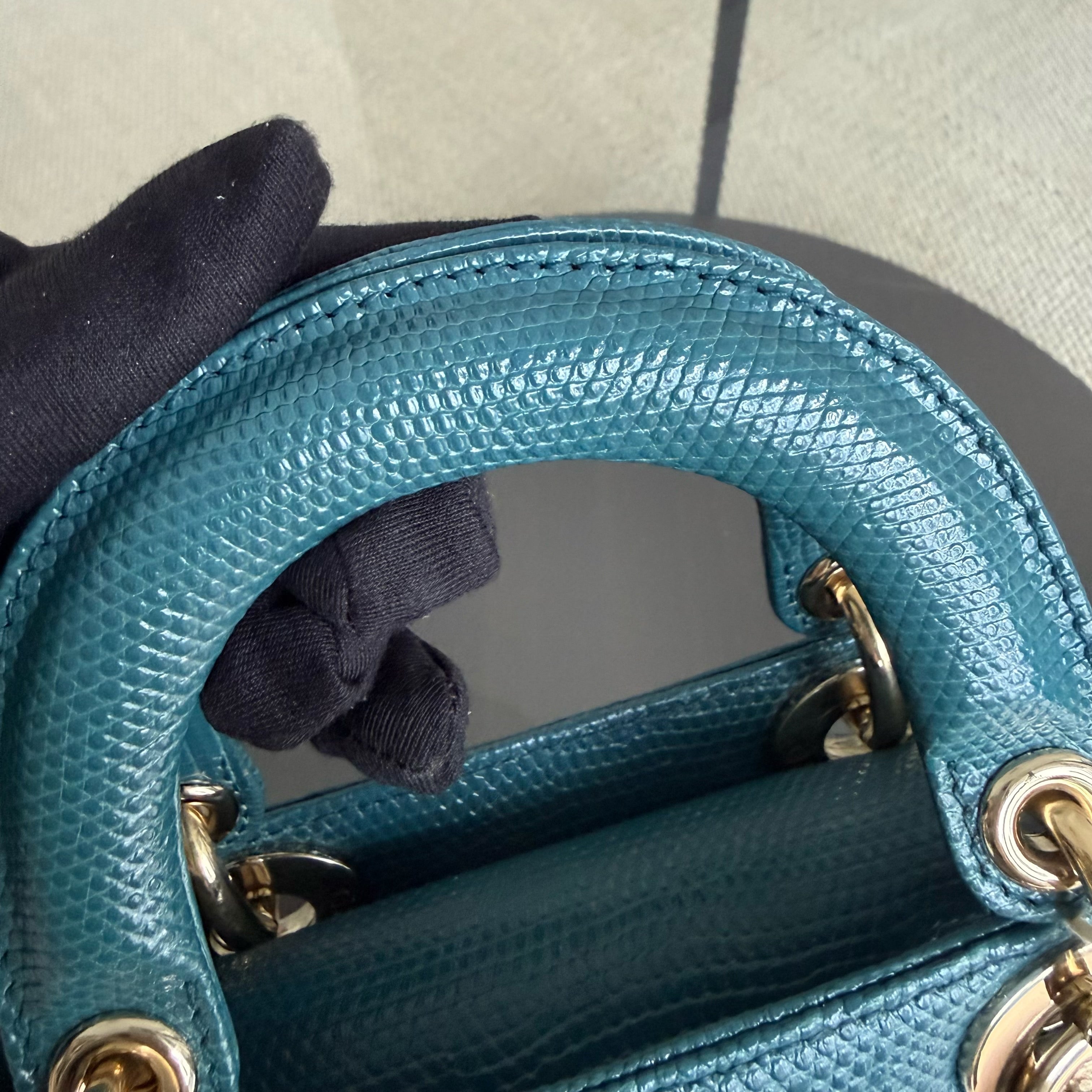 Dior Lady Mini - Exotic Lizard Gold Hardware