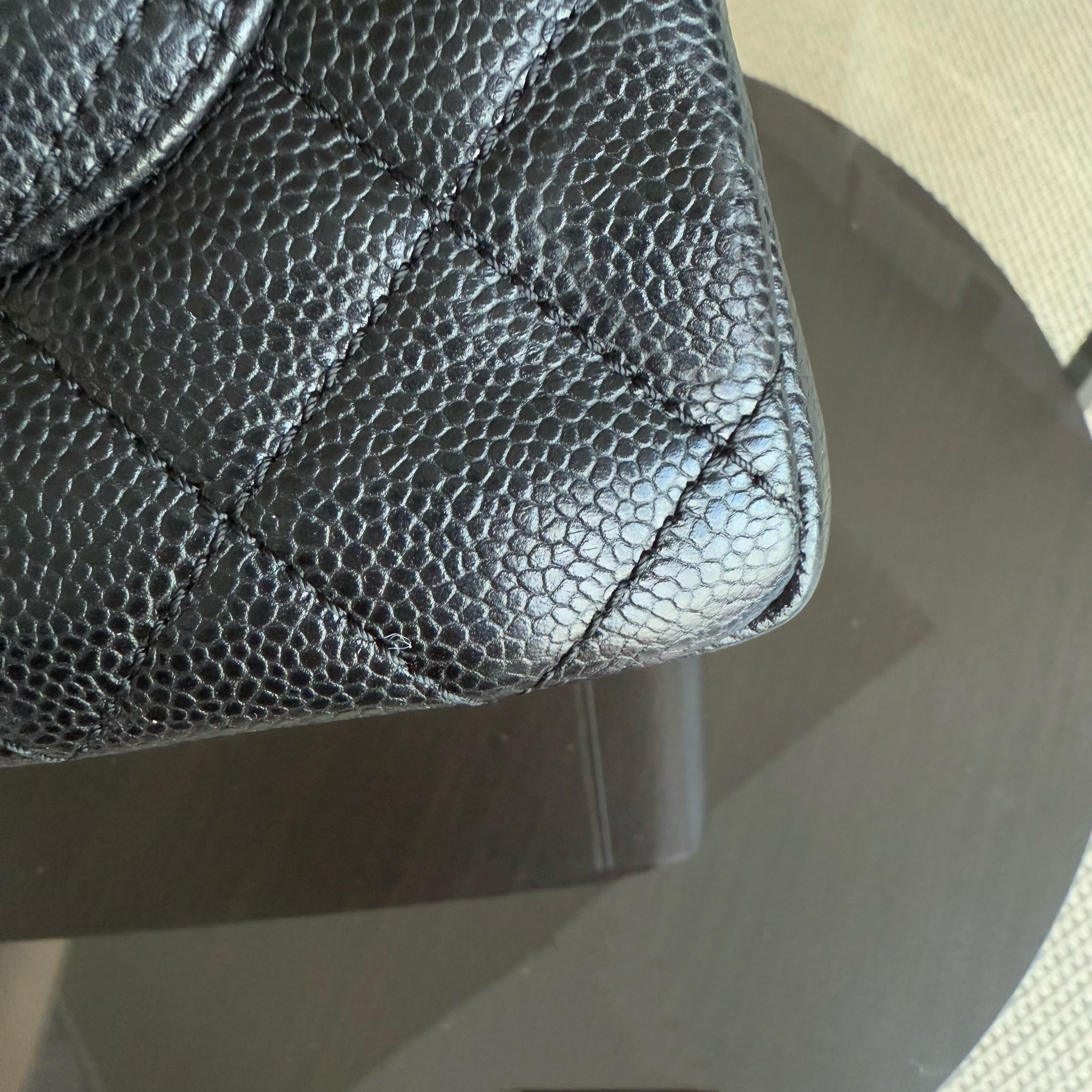 Chanel GST Grand Shopping Tote - Caviar Quilted Black Silver Hardware Series 18