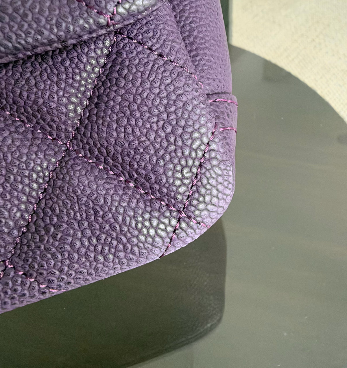 Chanel Caviar Easy Flap - 30CM Quilted Caviar Purple RSHW Series 16