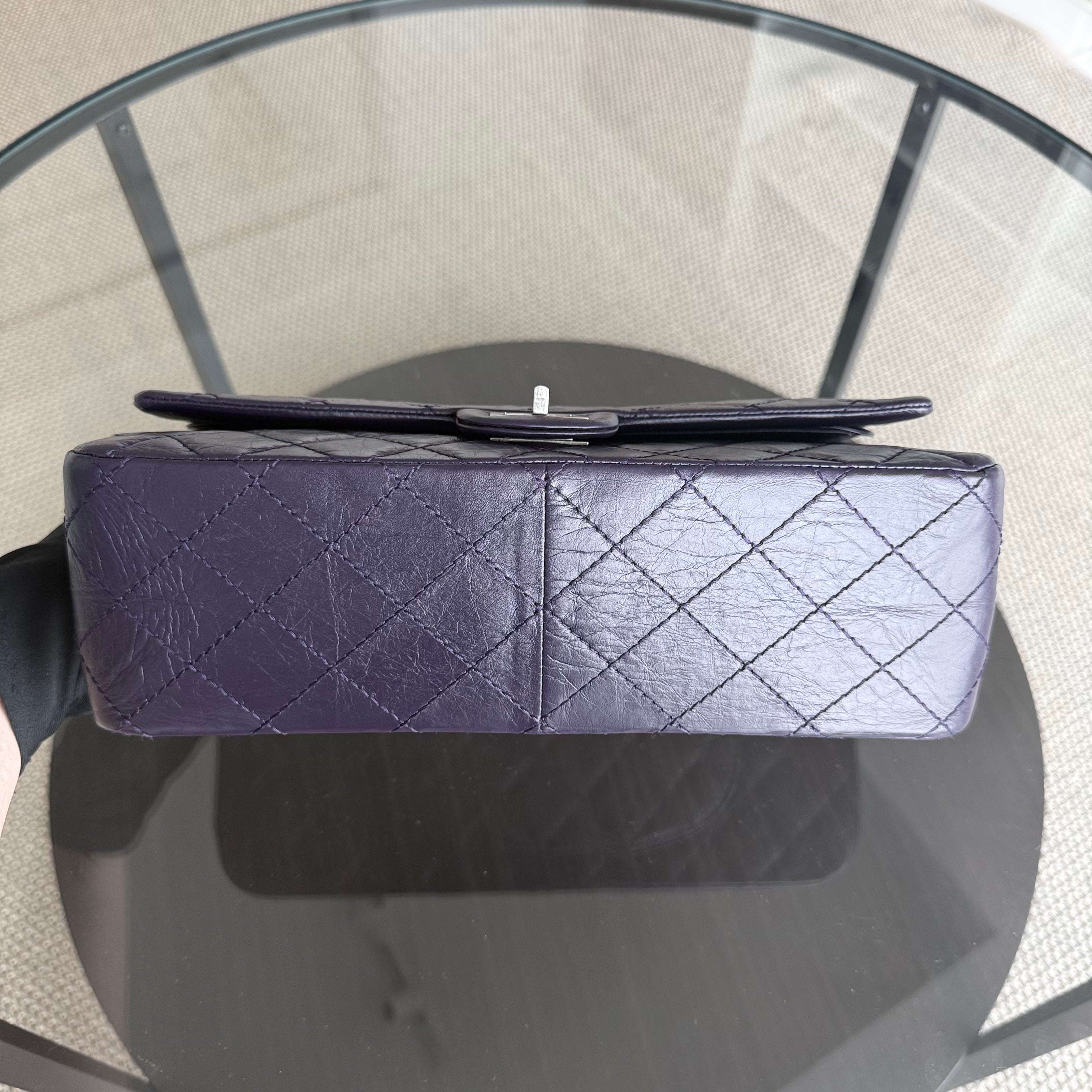 Chanel 2.55 Reissue 226 Medium - Quilted Aged Calfskin Dark Violet Purple Ruthenium Silver Hardware Series 17