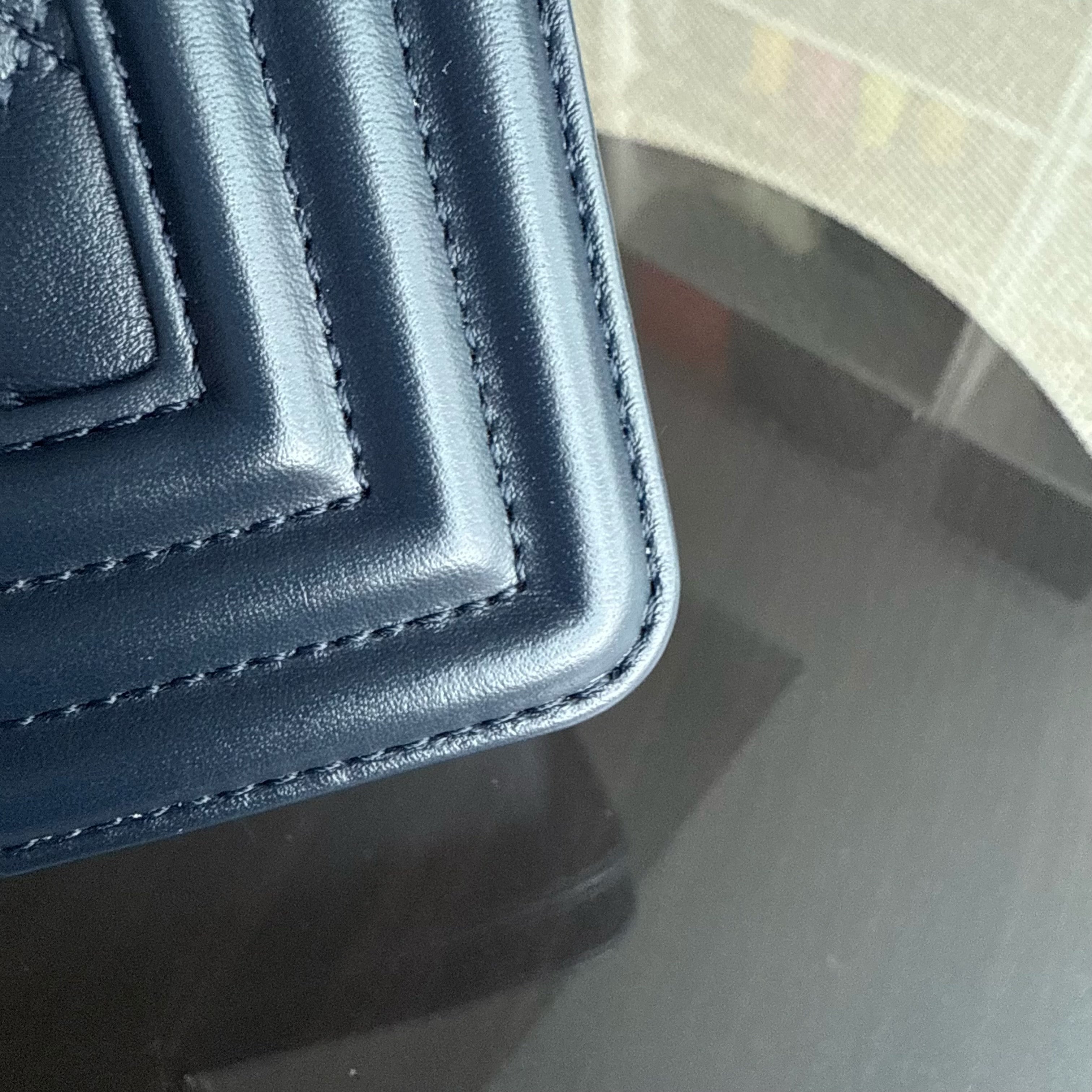 Chanel Boy Small - Calfskin 20CM Quilted Dark Blue Gold Hardware Series 25