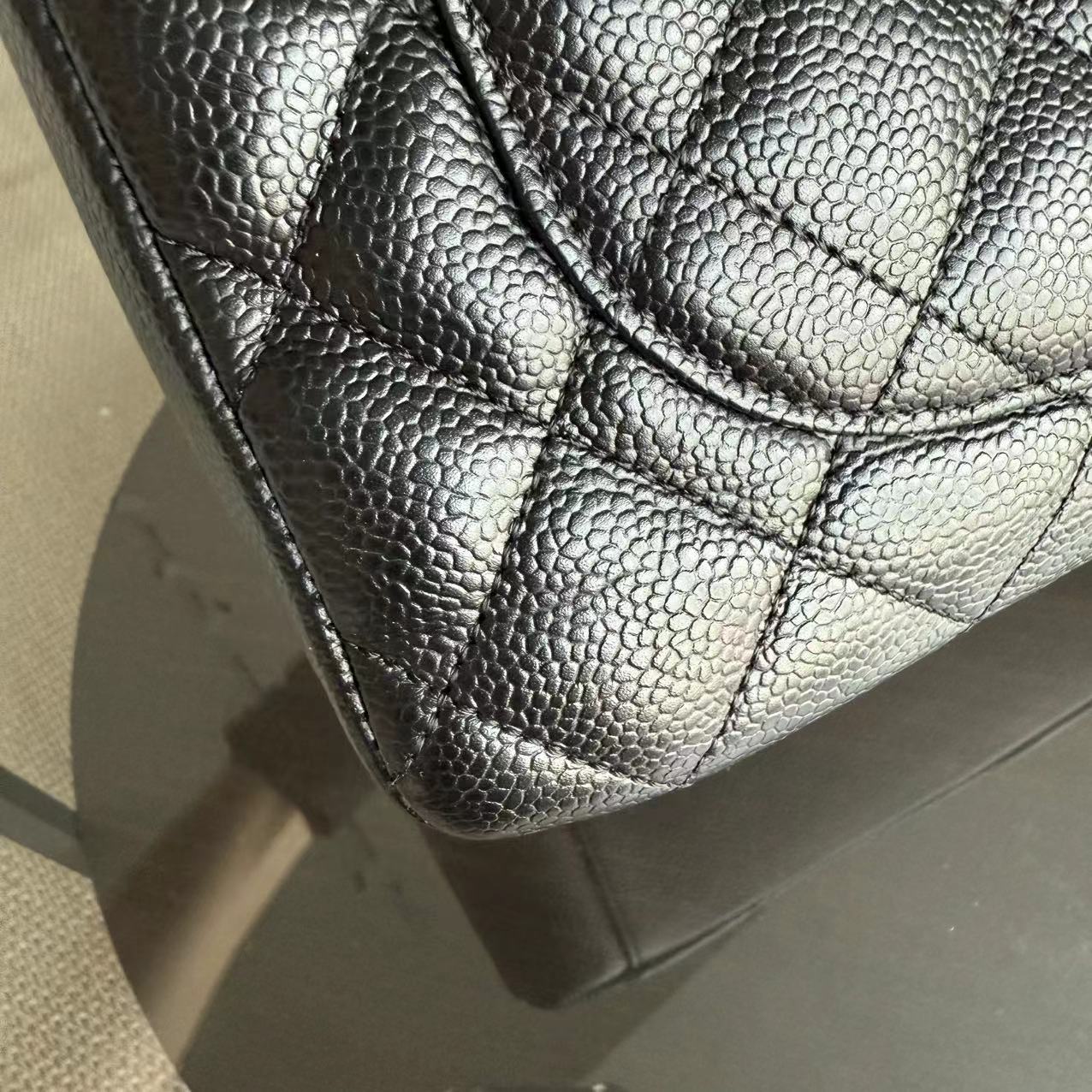 Chanel GST Grand Shopping Tote - Caviar Quilted Black Golden Hardware Series 11