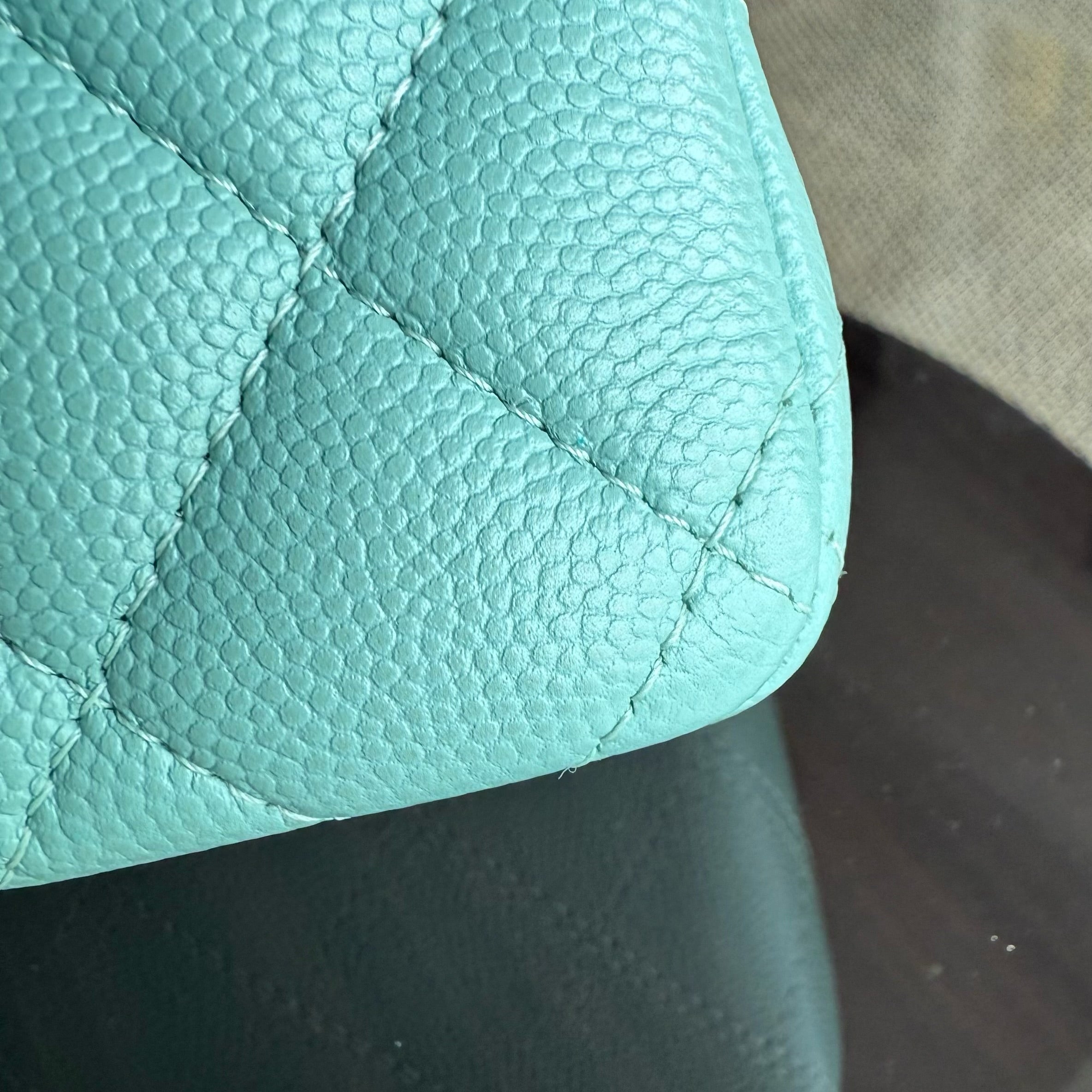 Chanel Classic Flap Small - Caviar 23CM Quilted Mint Green Blue Gold Hardware Series 29